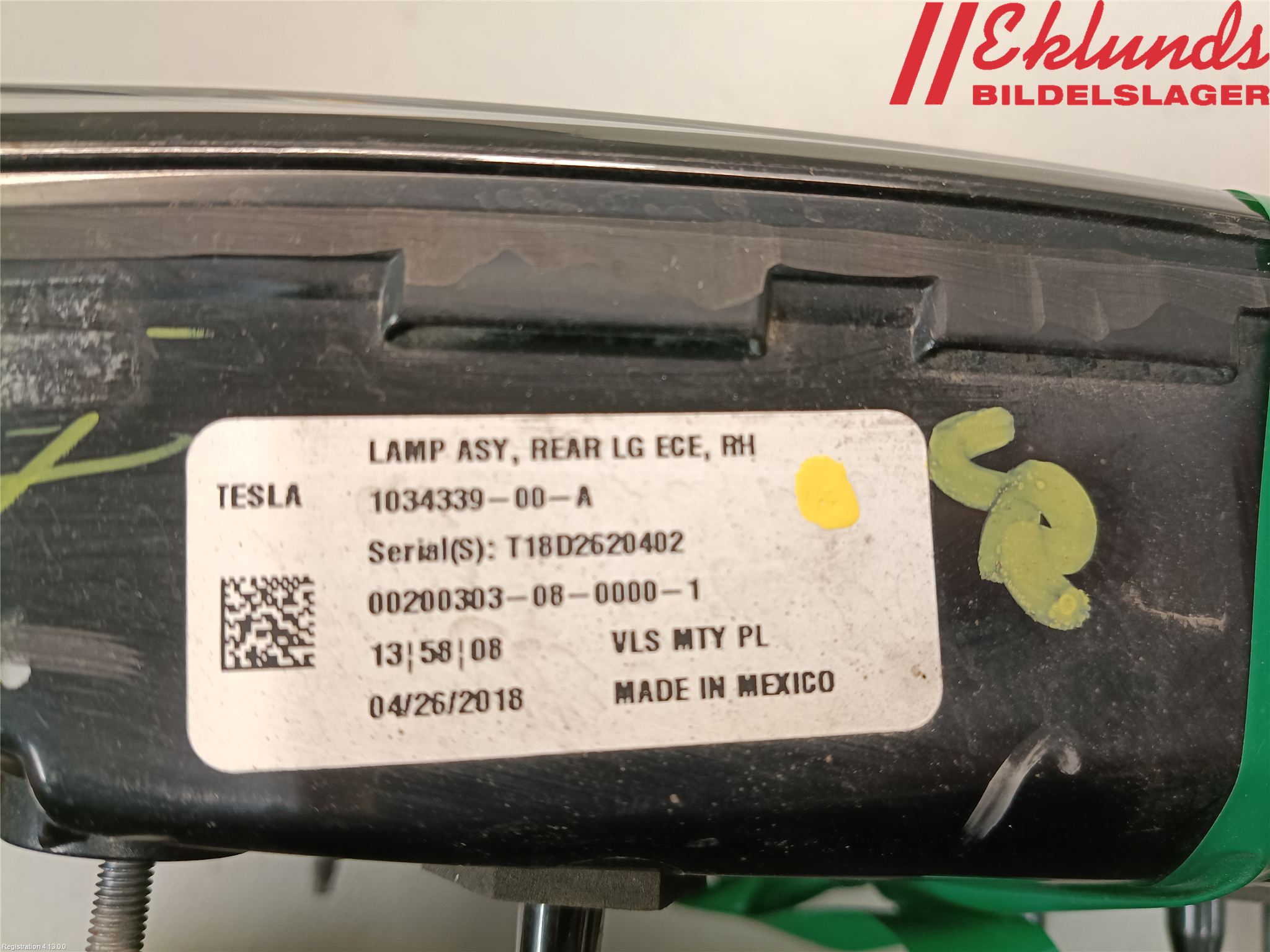 Tesla MODEL X 16- Bakljus Lucka Hö