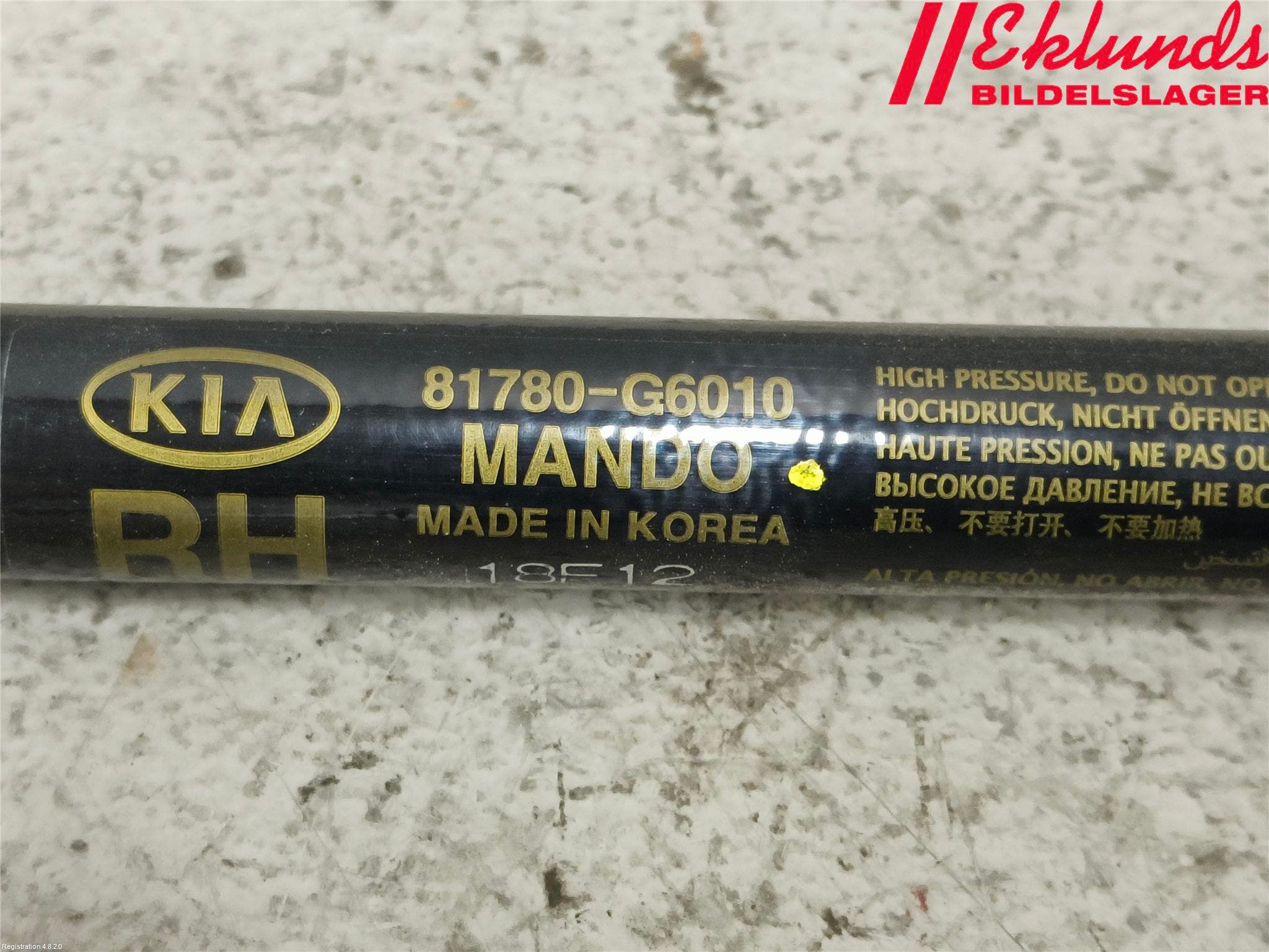 Kia PICANTO 17- Gasfjäder Baklucka