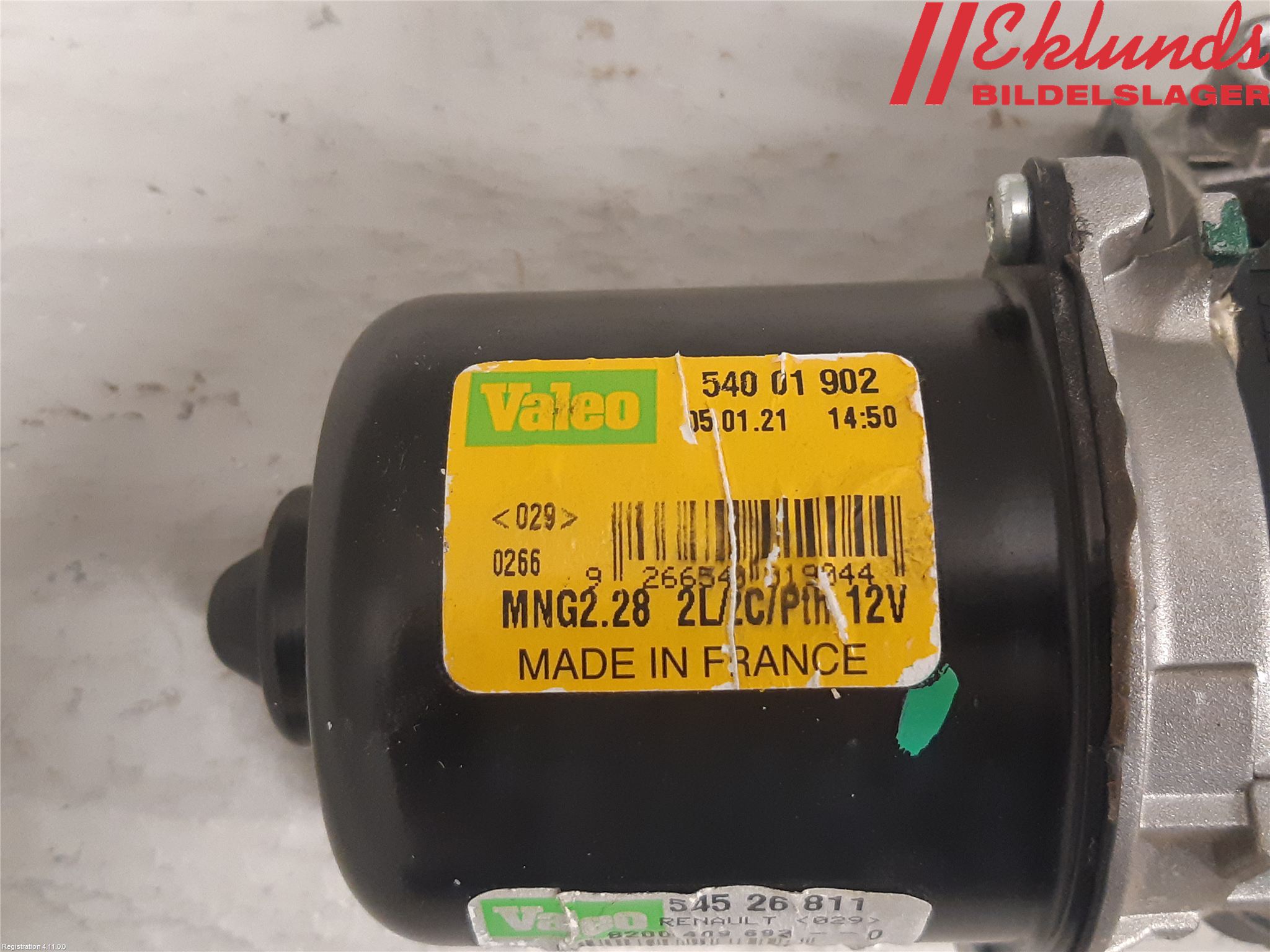 Renault KANGOO/E-TECH 21- Torkarmotor Vindruta