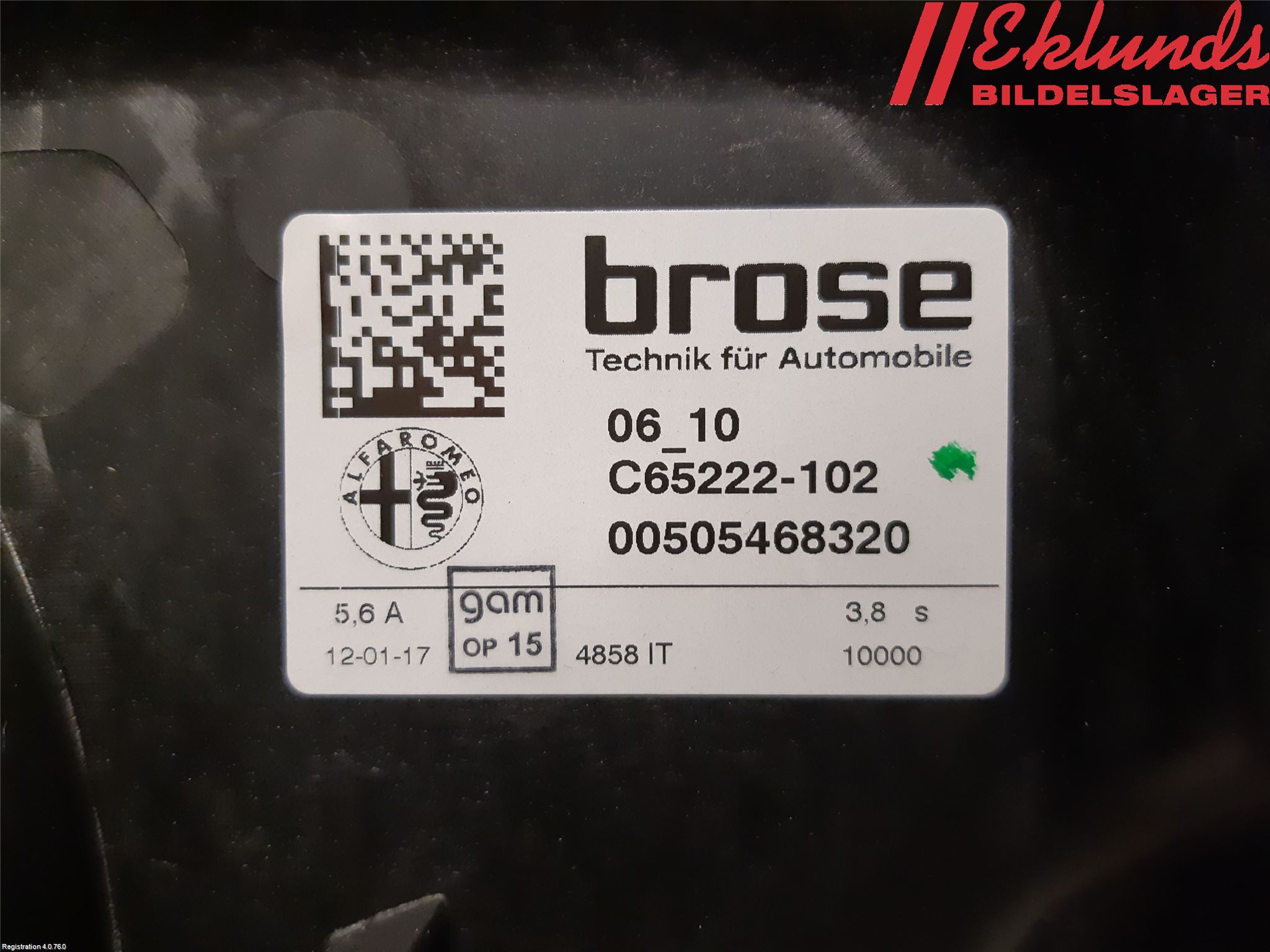 Alfa GIULIA Fönsterhiss El Kompl