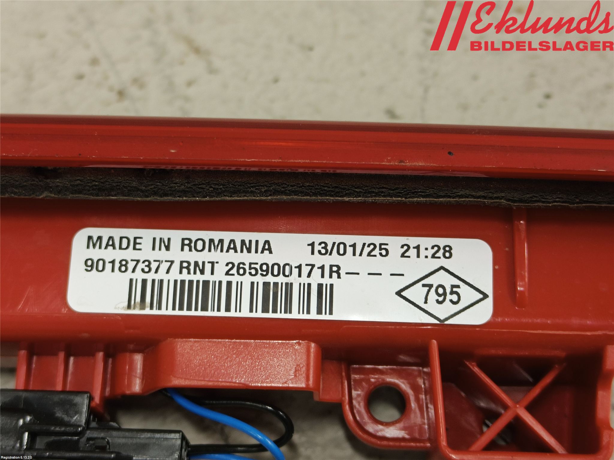 Mercedes-Benz MB CITAN/EQT (W420) 22- Bromsljus Bakruta
