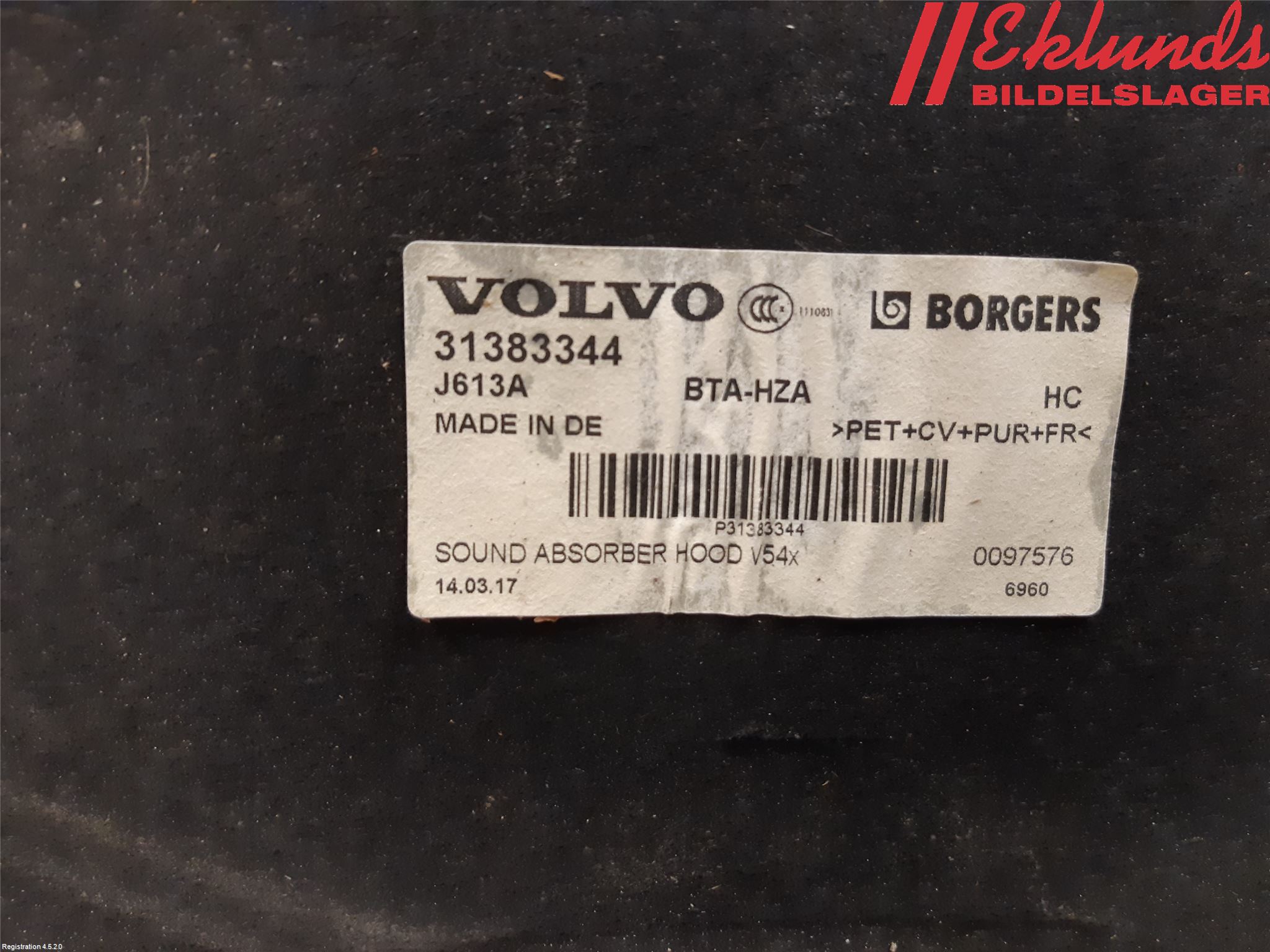 Volvo V90 17->> Huvisolering