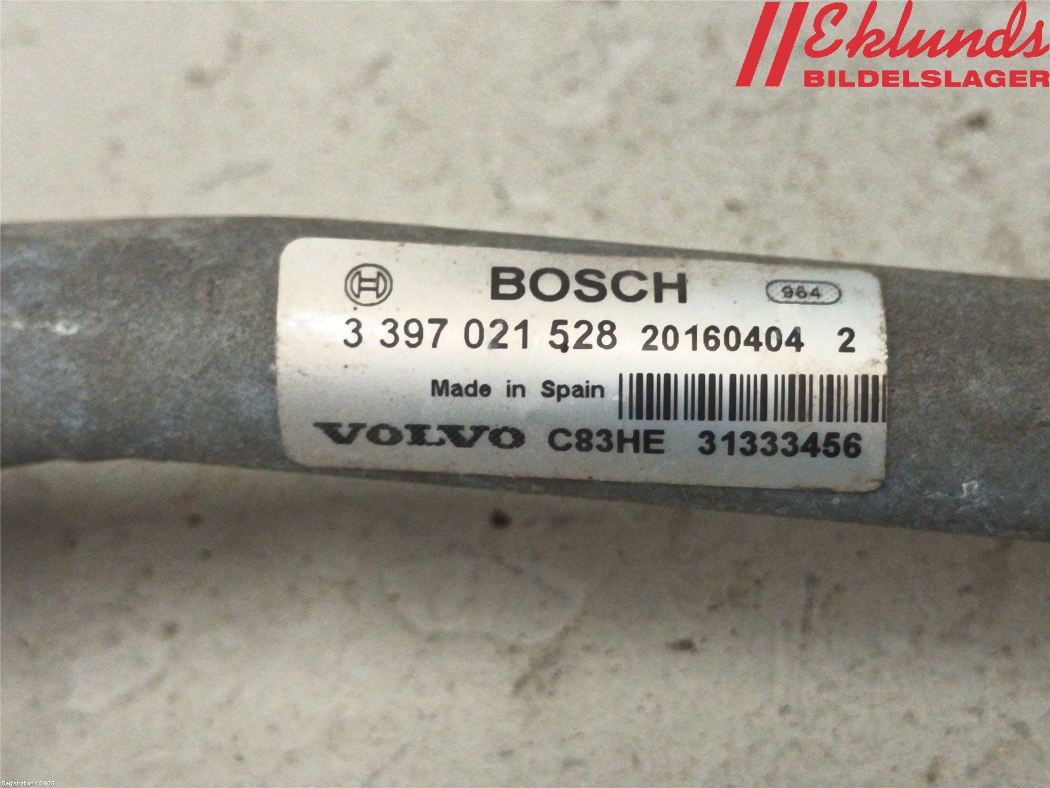 Volvo V70 14-16 Torkarmekanism Vindruta