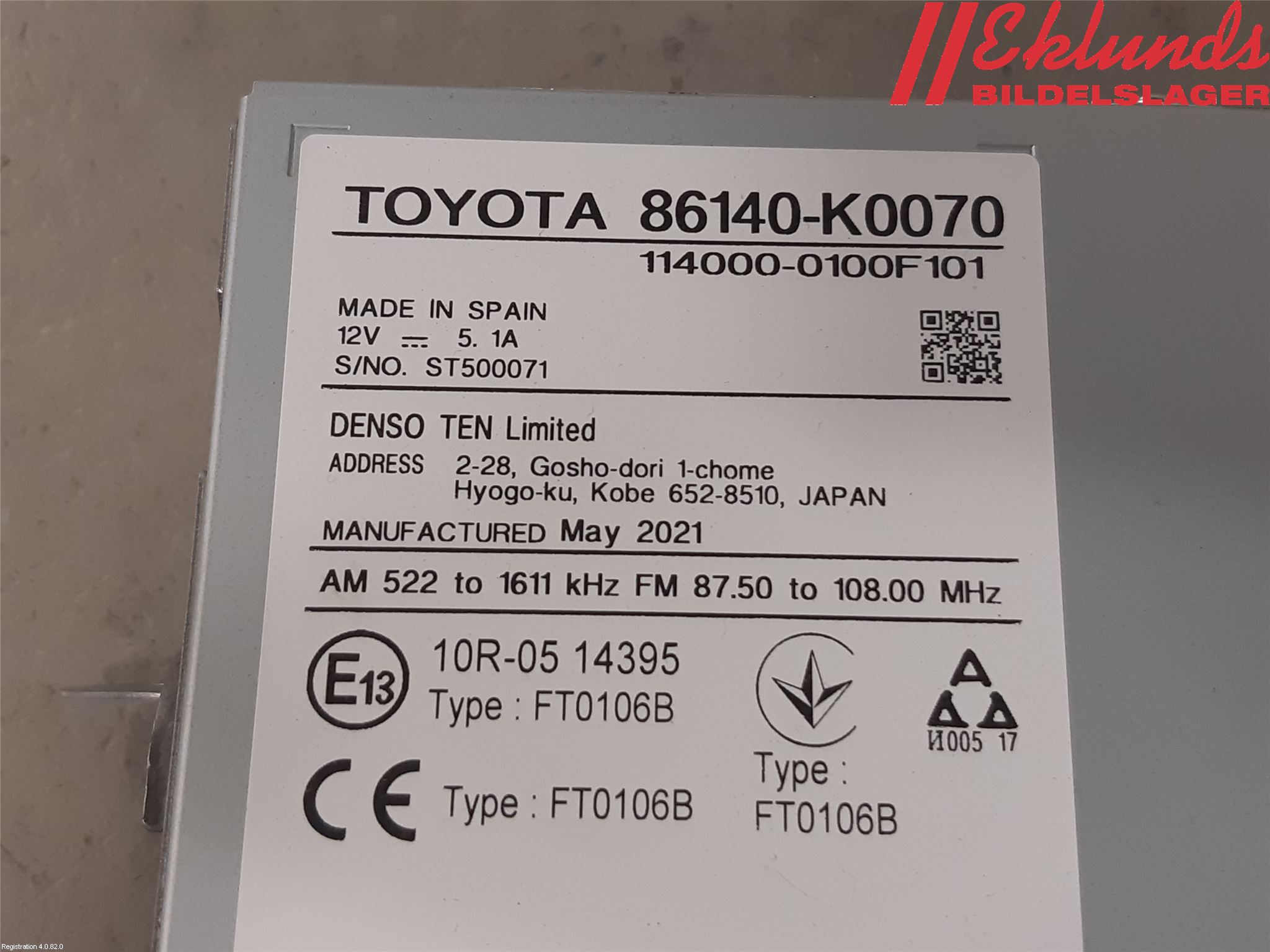 Toyota YARIS XP21 20- Cd Radio - Multimediapanel