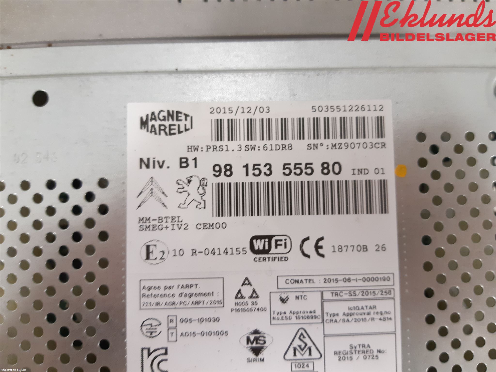 Peugeot PARTNER 16-18 Cd Radio - Multimediapanel