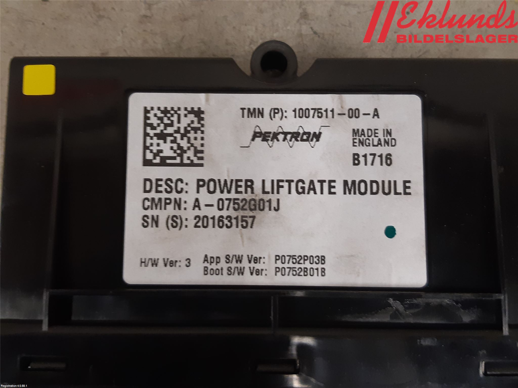 Tesla MODEL S 13- Styrenhet Baklucka