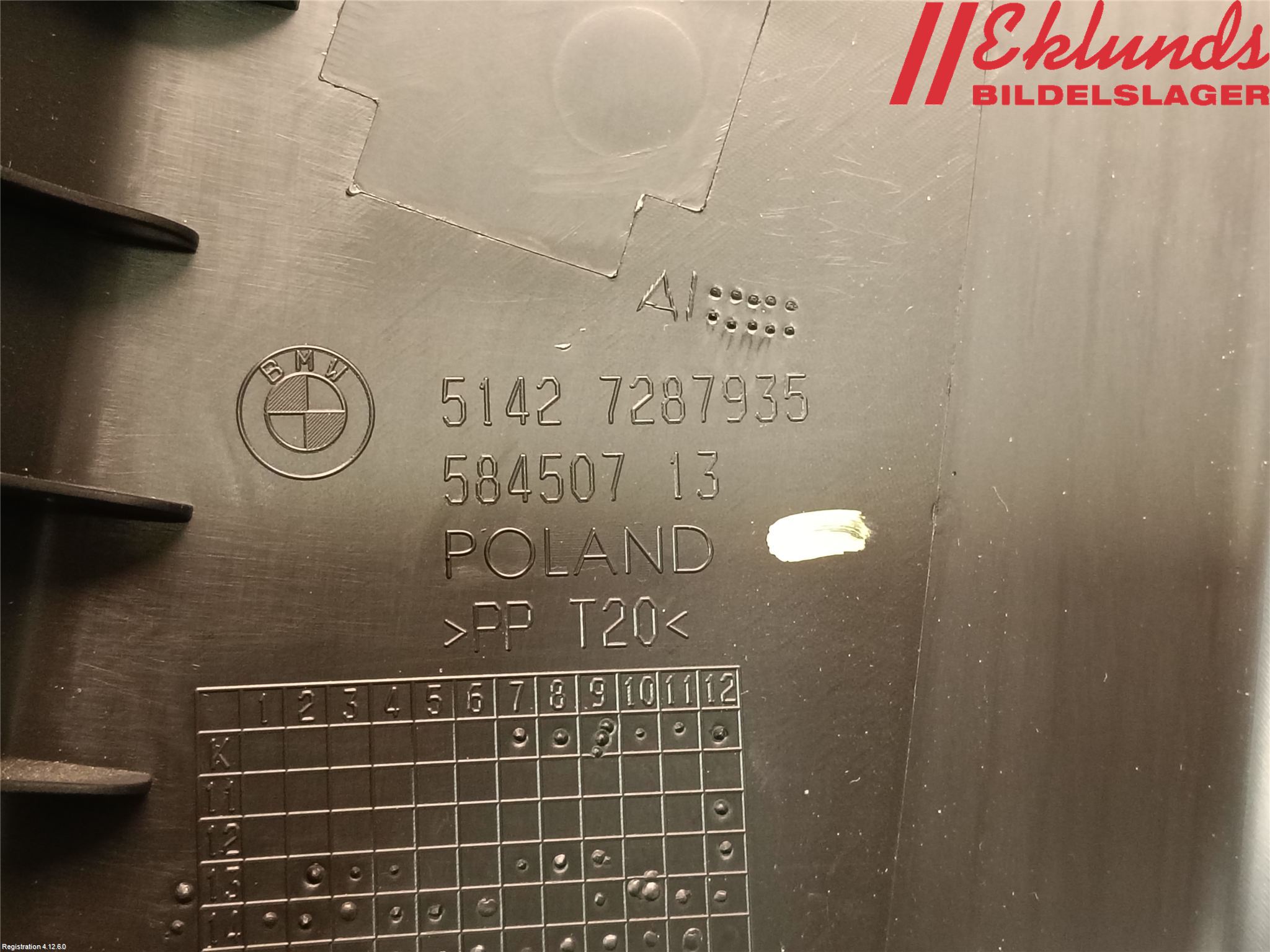 BMW i3 I01 13-22 Inr Plastd A-B-C Stolpe