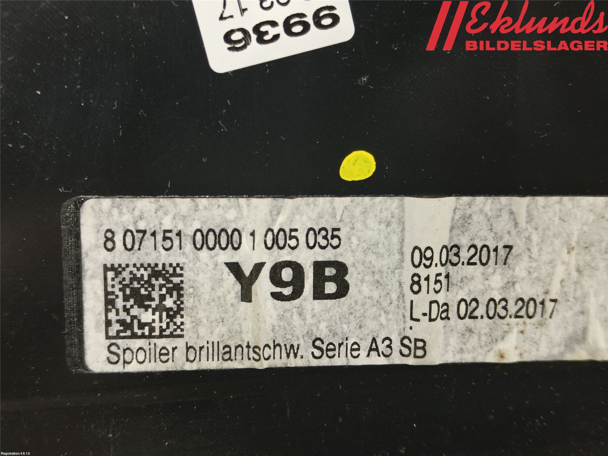 Audi A3/S3 8V 13-20 Spoiler Baklucka