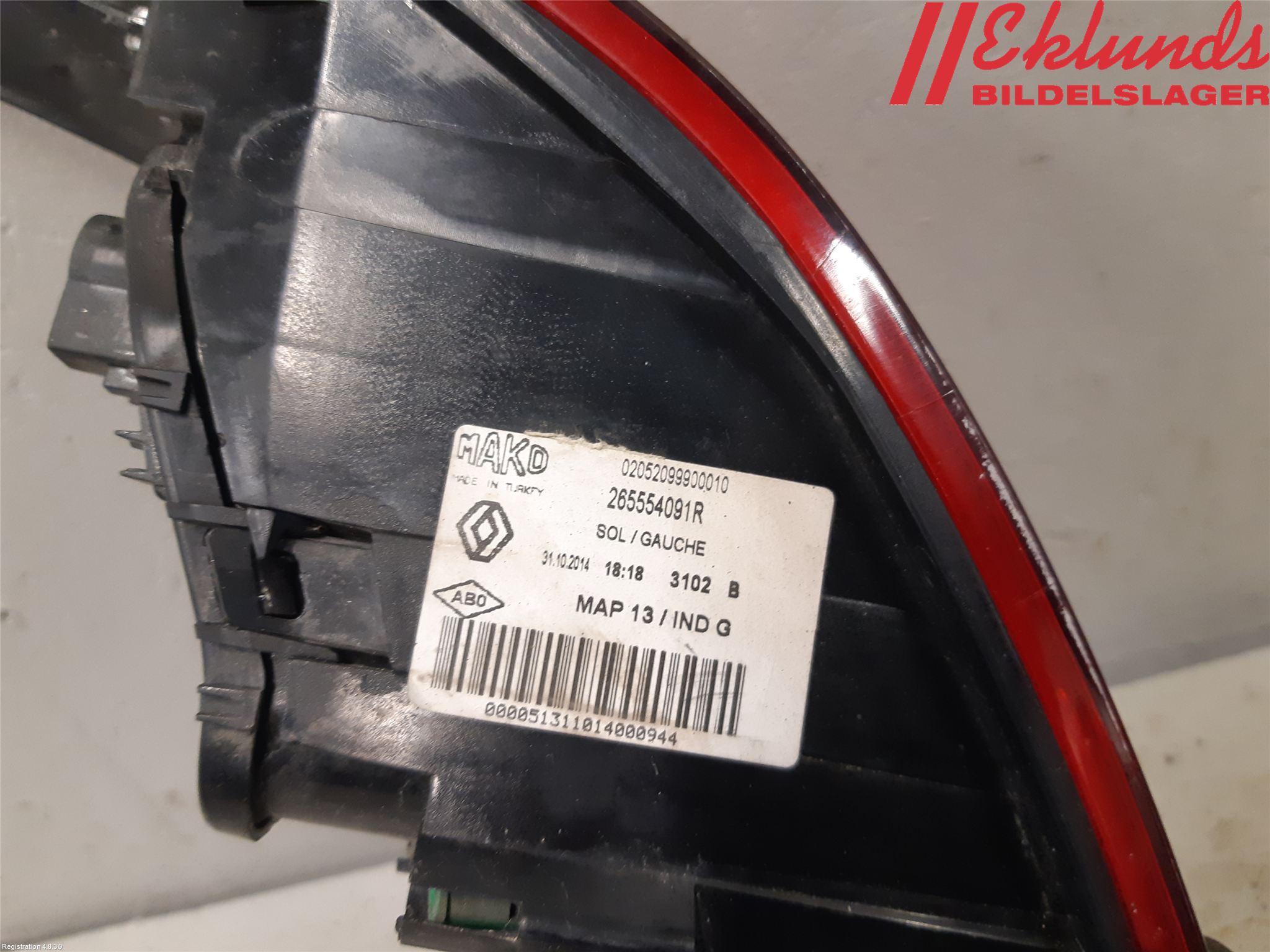 Renault CLIO IV 12-16 Bakljus Vänster