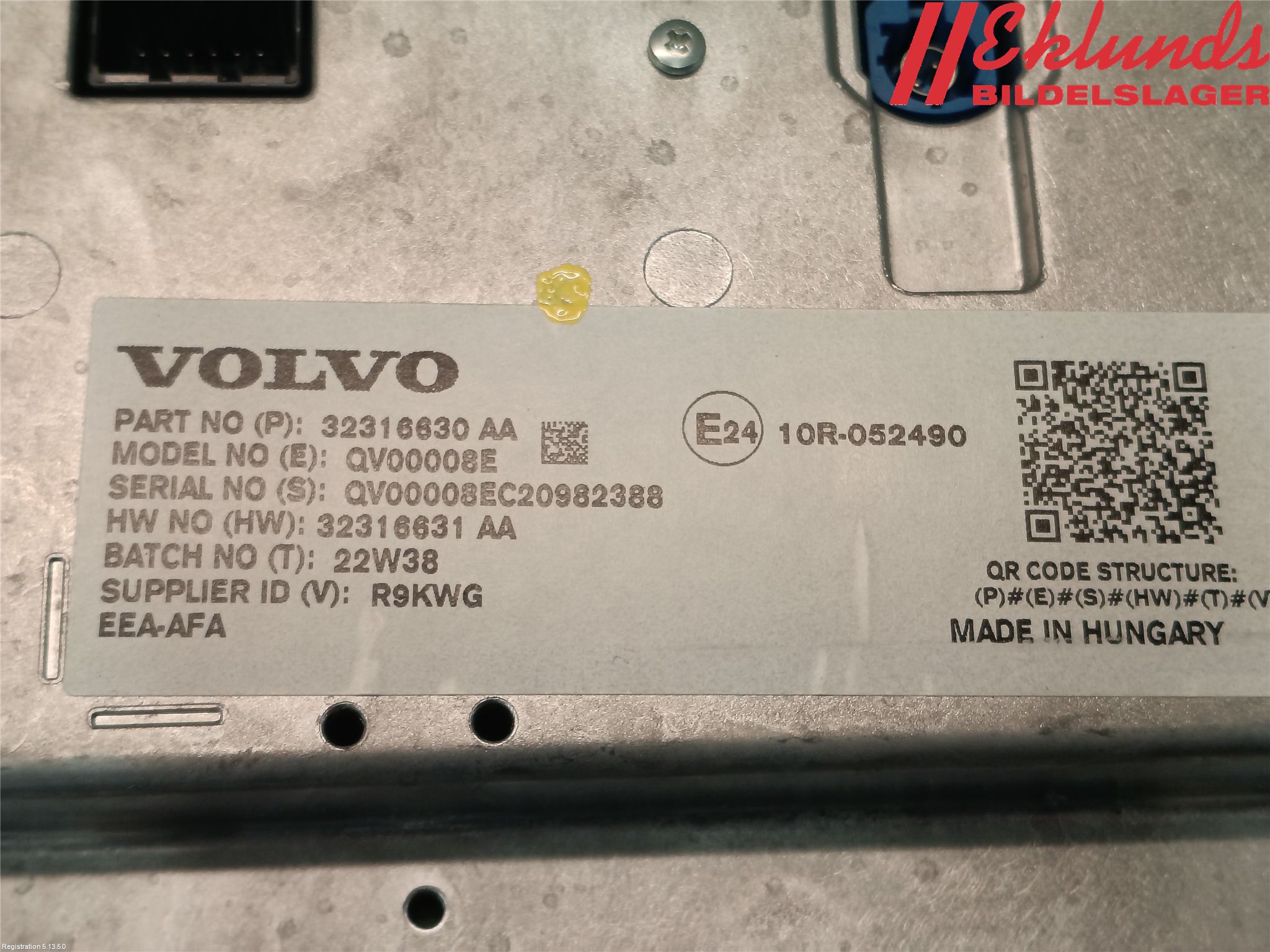 Volvo V90 17->> Multifunktionsdisplay