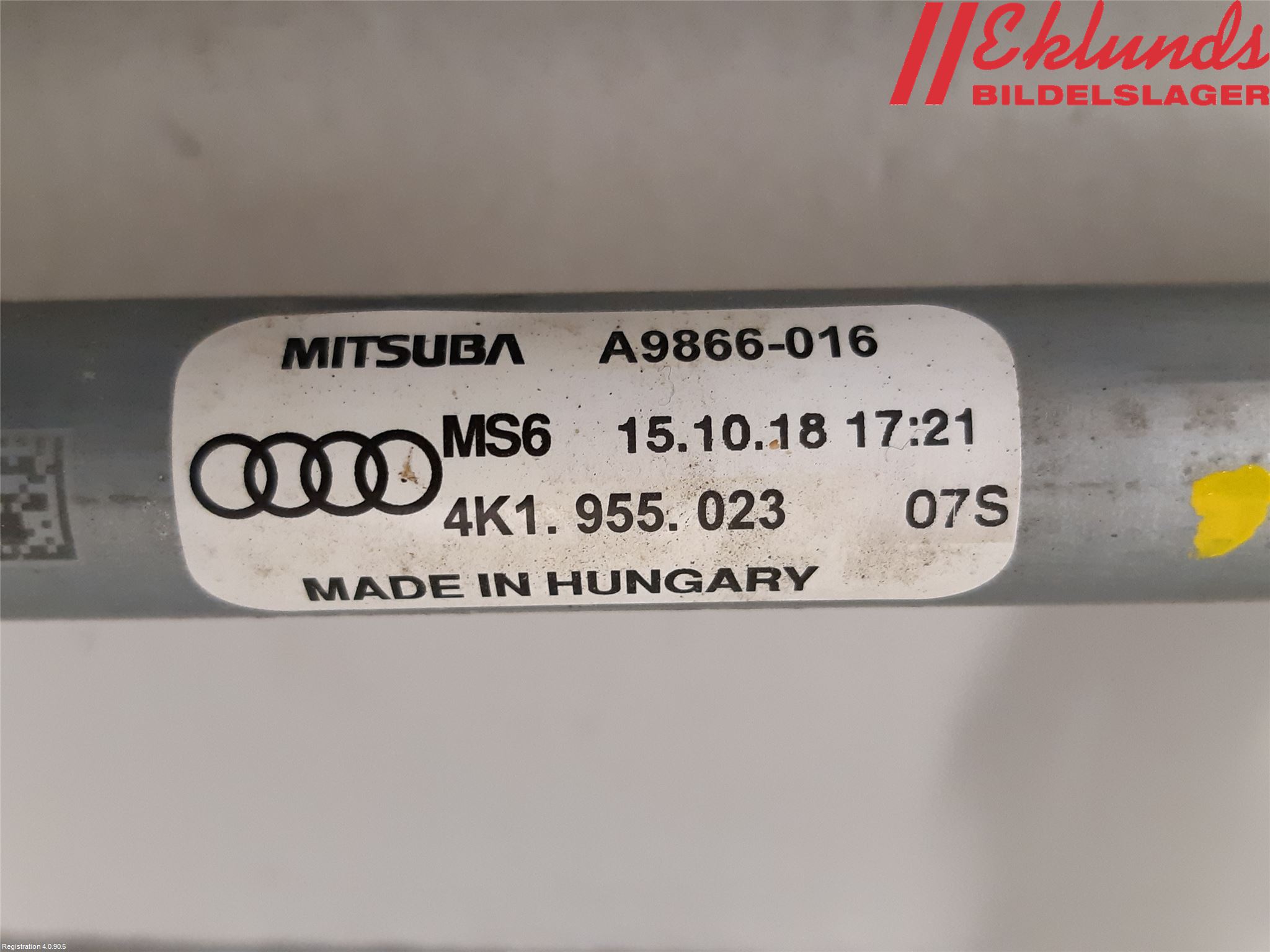 Audi A6 F2/C8 19- Torkarmekanism Vindruta