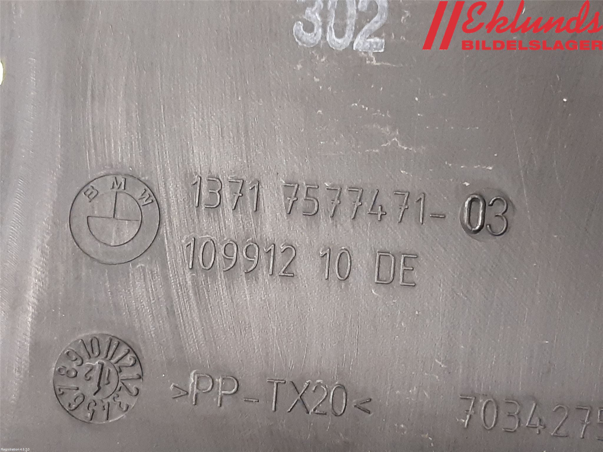 BMW 5 F10/F11/F18 09-17 Förg-Bälg-Rör Mot Luftr