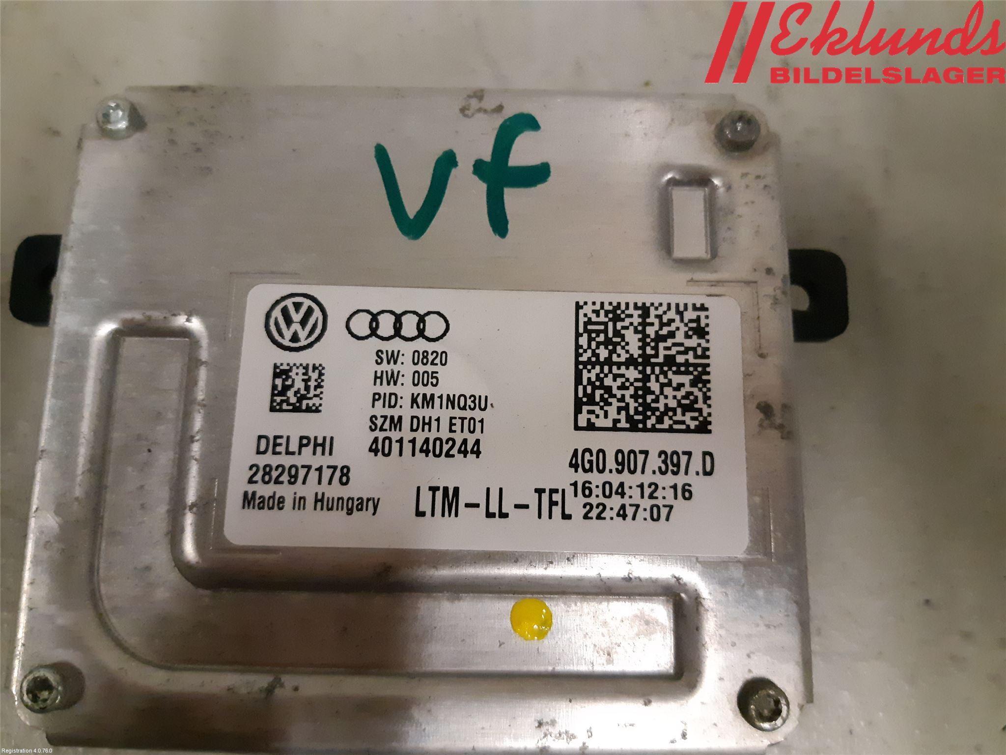 Audi A4 12-15 Styrenhet Strålkastare