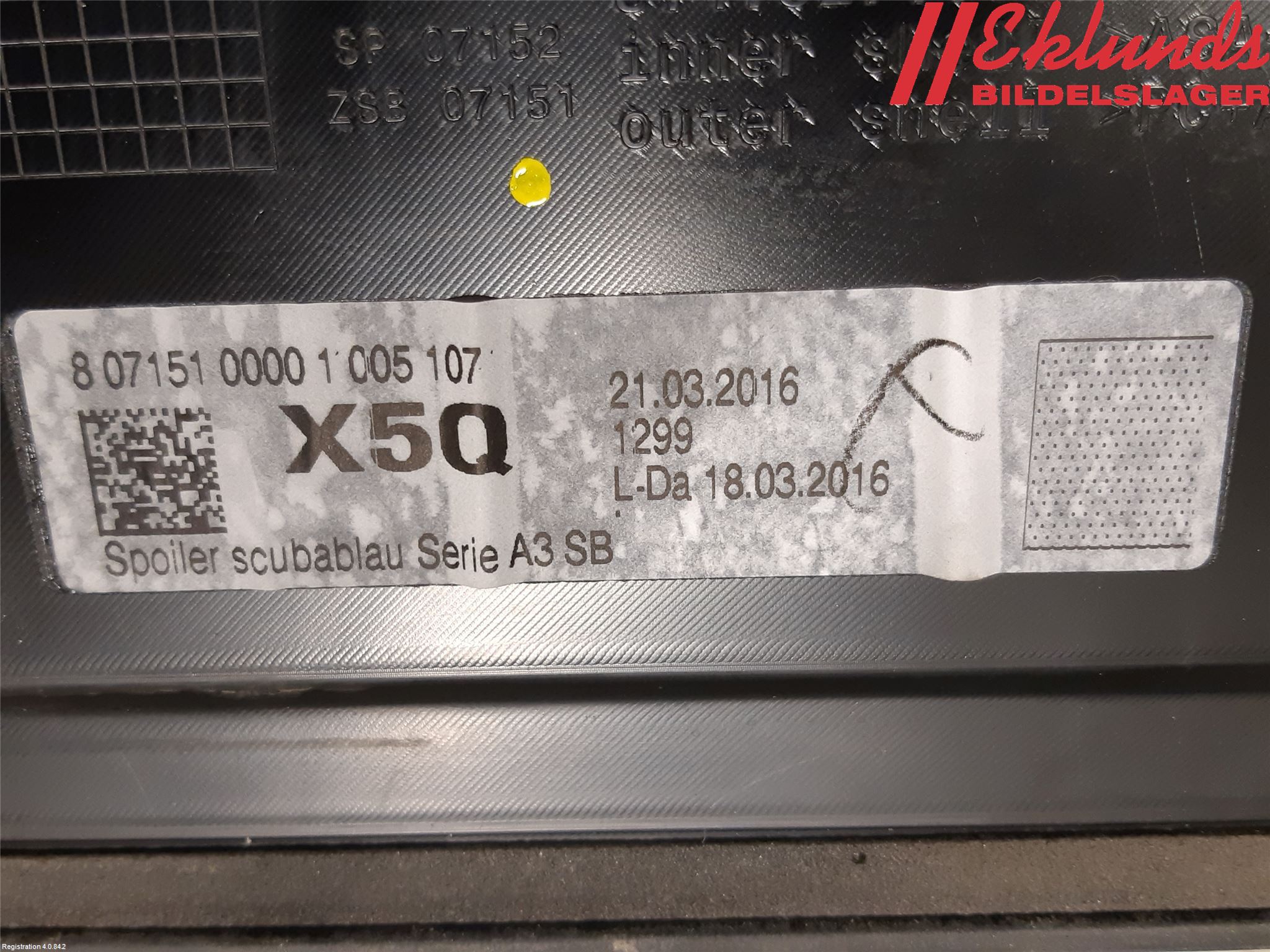 Audi A3/S3 8V 13-20 Spoiler Baklucka