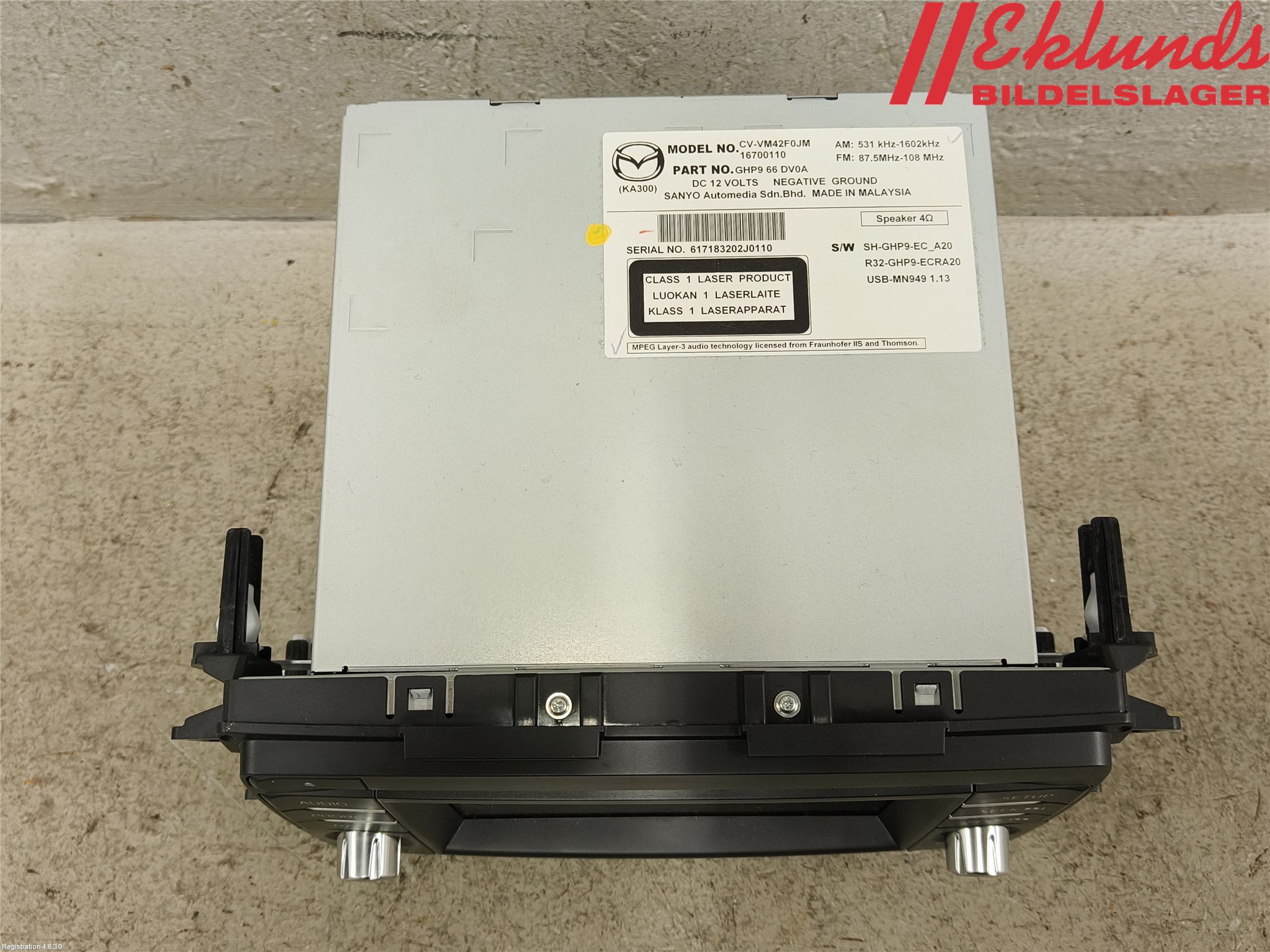 Mazda 6 13- Cd Radio - Multimediapanel
