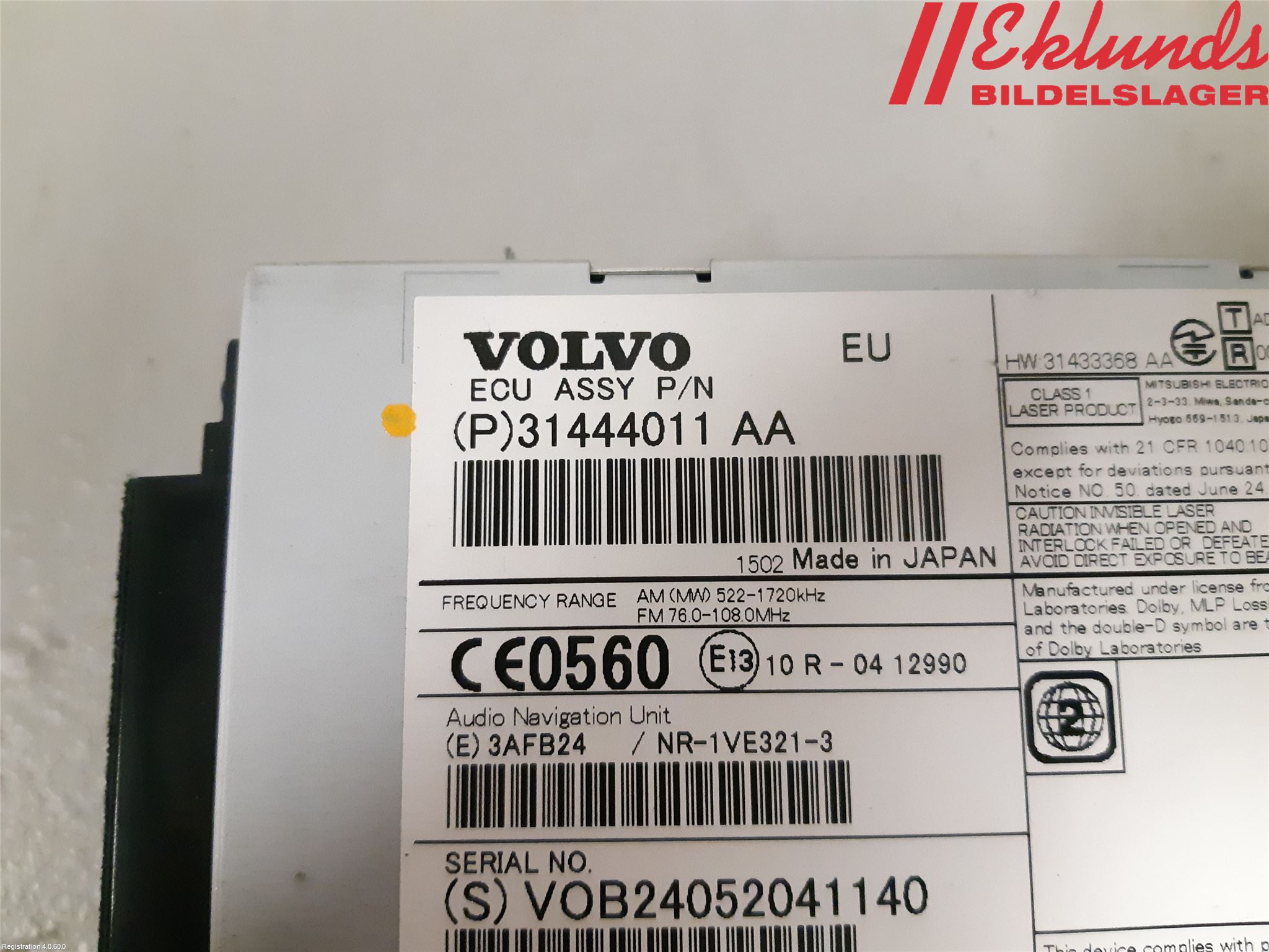 Volvo XC60 14-17 Cd Radio - Multimediapanel