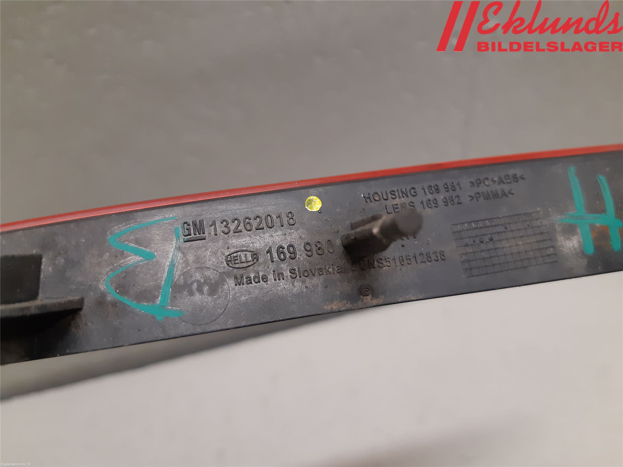 Opel ASTRA J 10-15 Dimljus/Reflex Bak