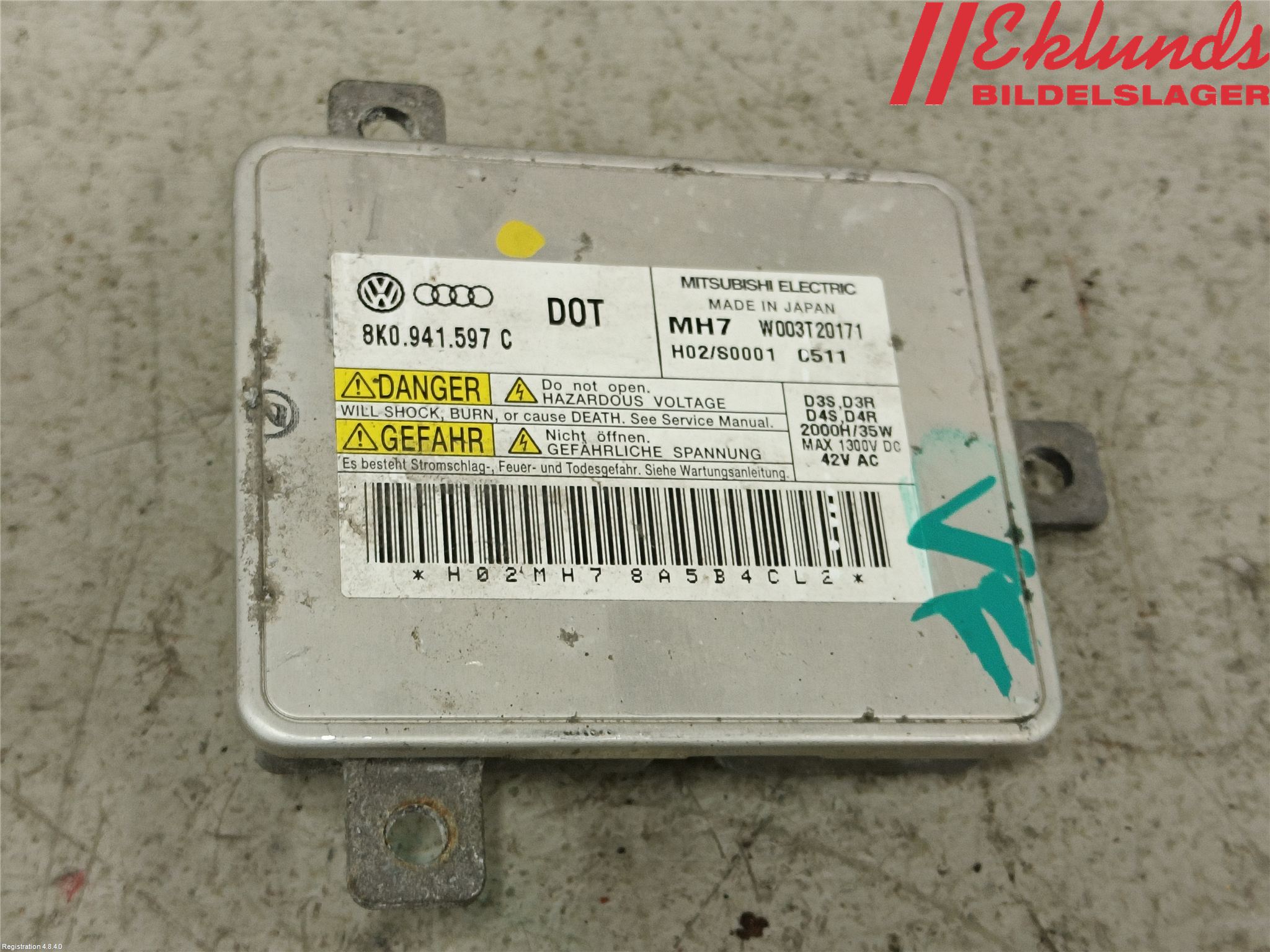 Audi A4/S4 08-11 Styrenhet Strålkastare