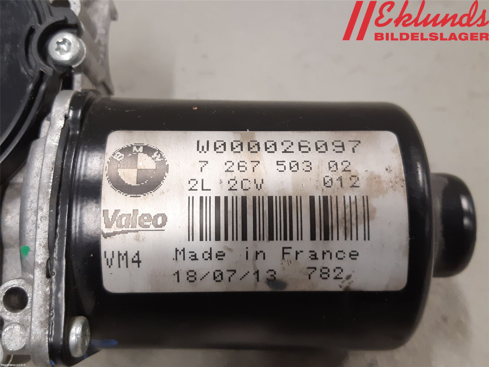 BMW 3 F30/F31/F80 12-19 Torkarmotor Vindruta