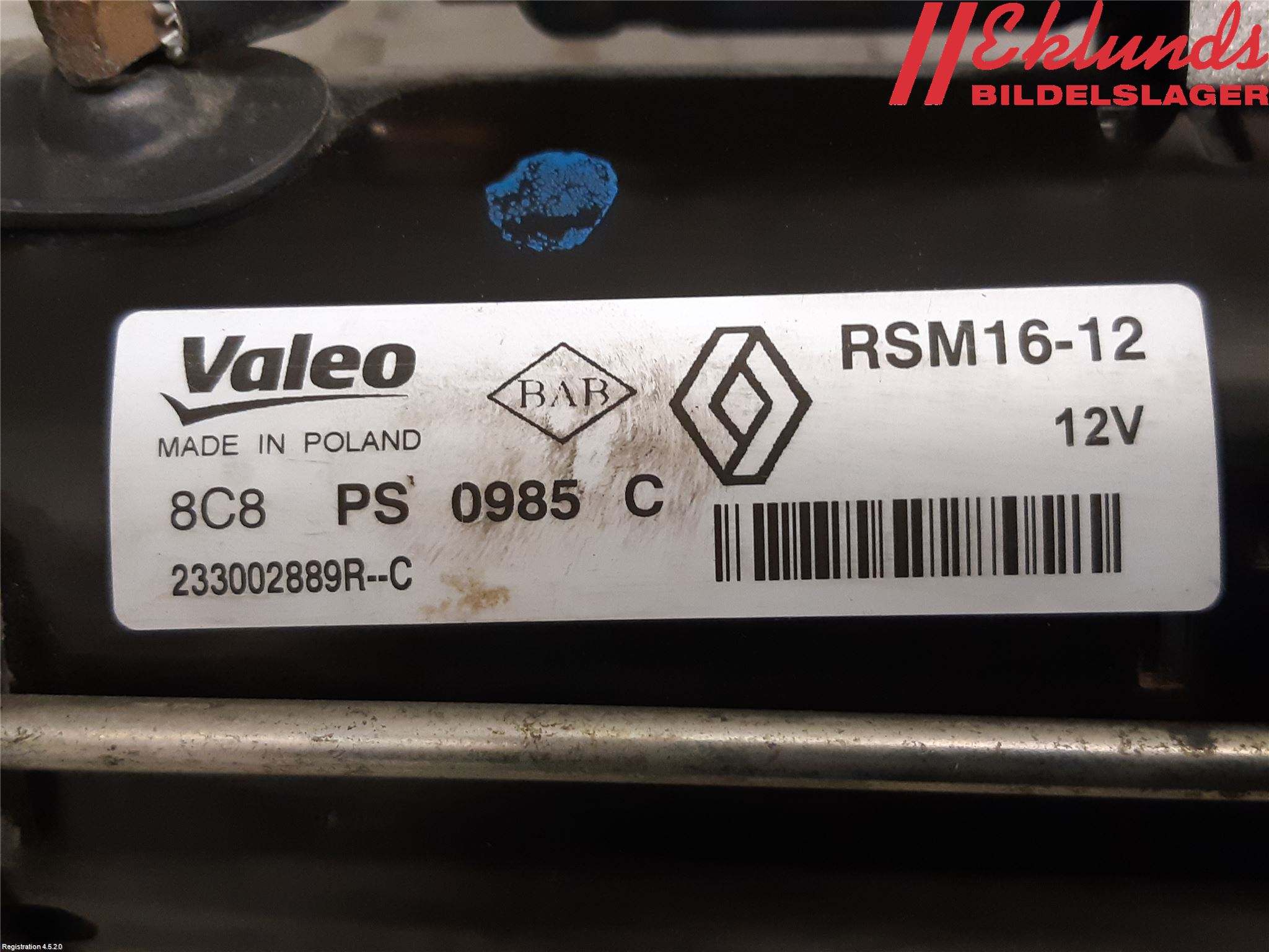 Nissan NV300 16-22 Startmotor Diesel