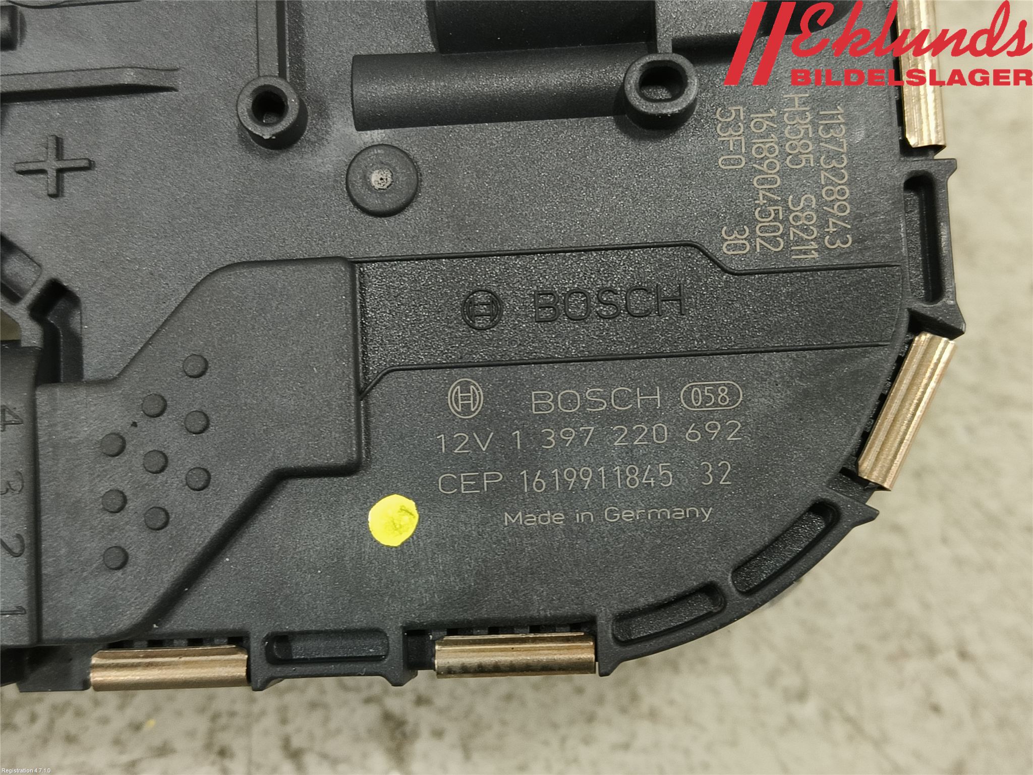 Audi A4/S4 B9 16-19 Torkarmotor Vindruta