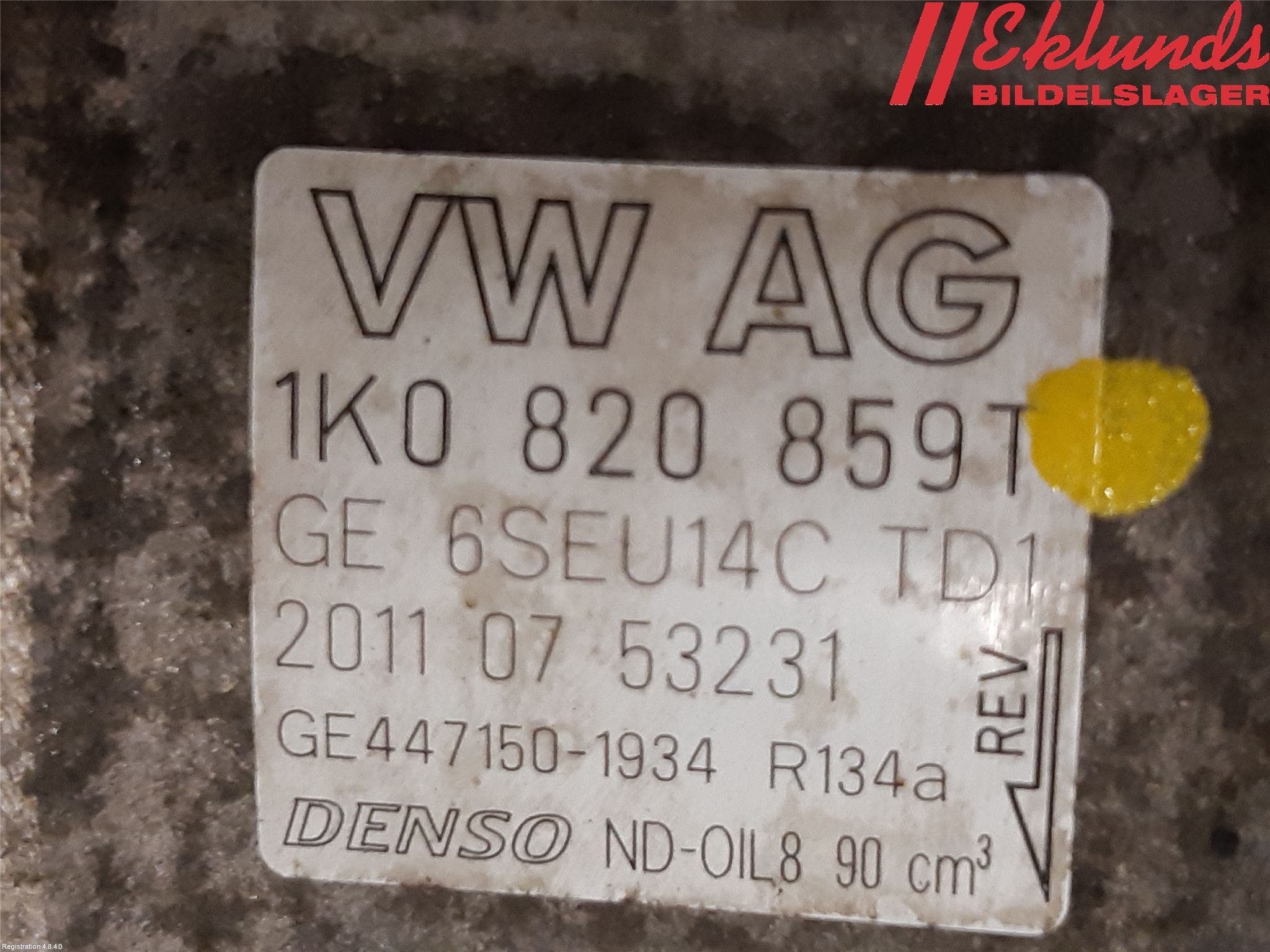 Volkswagen VW PASSAT 11-14 Ac Kompressor