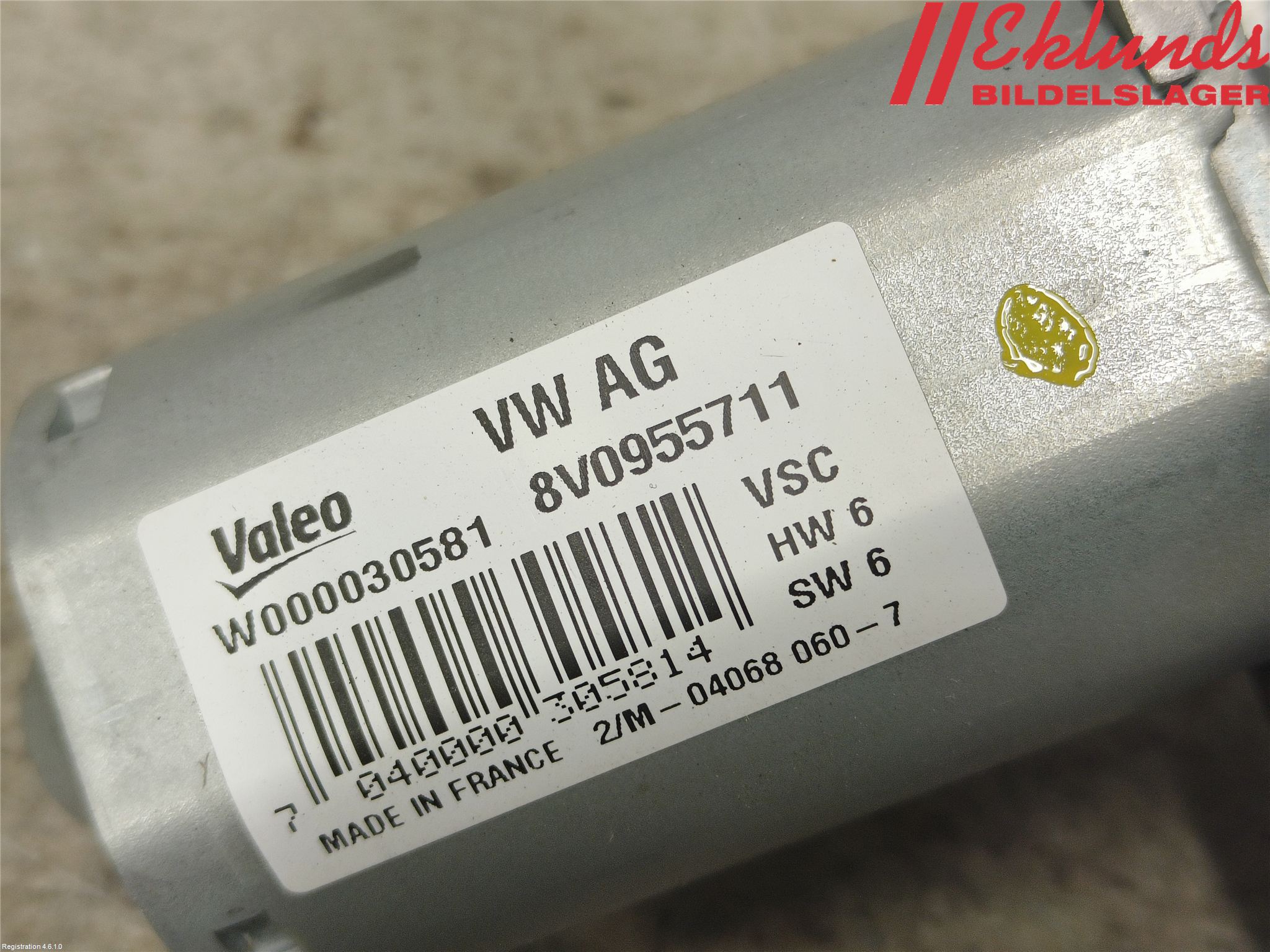 Audi A3/S3 8V 13-20 Torkarmotor Baklucka