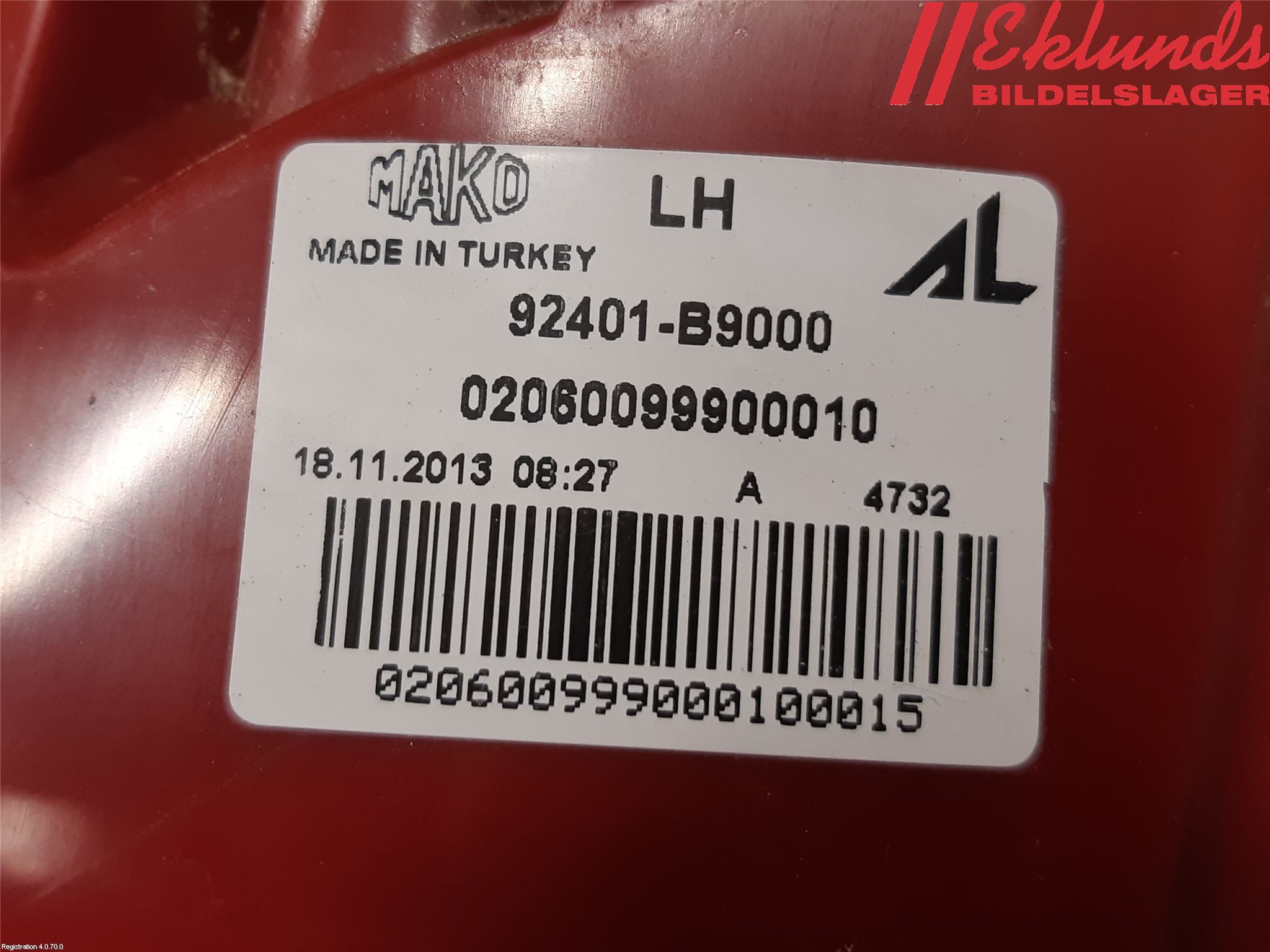 Hyundai i10 BA 14-16 Bakljus Vänster