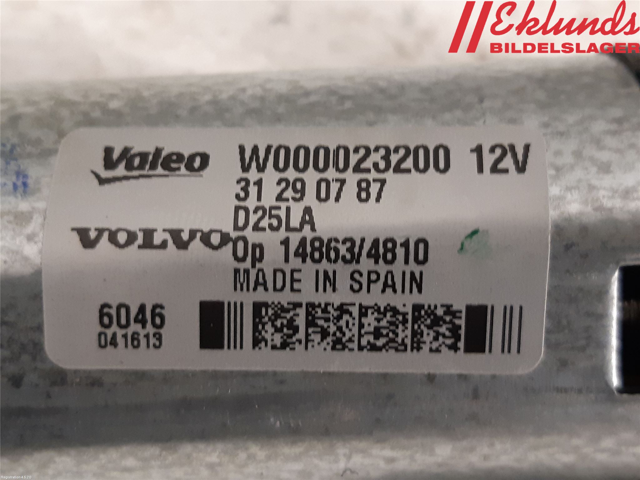 Volvo V70 14-16 Torkarmotor Baklucka