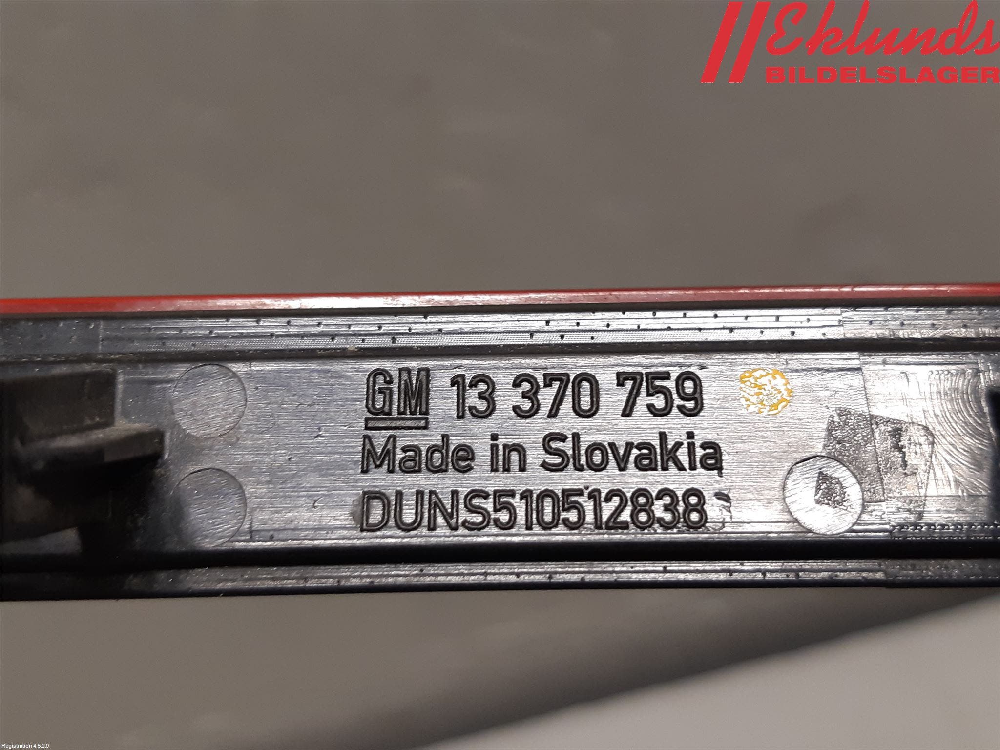 Opel ASTRA J 10-15 Dimljus/Reflex Bak