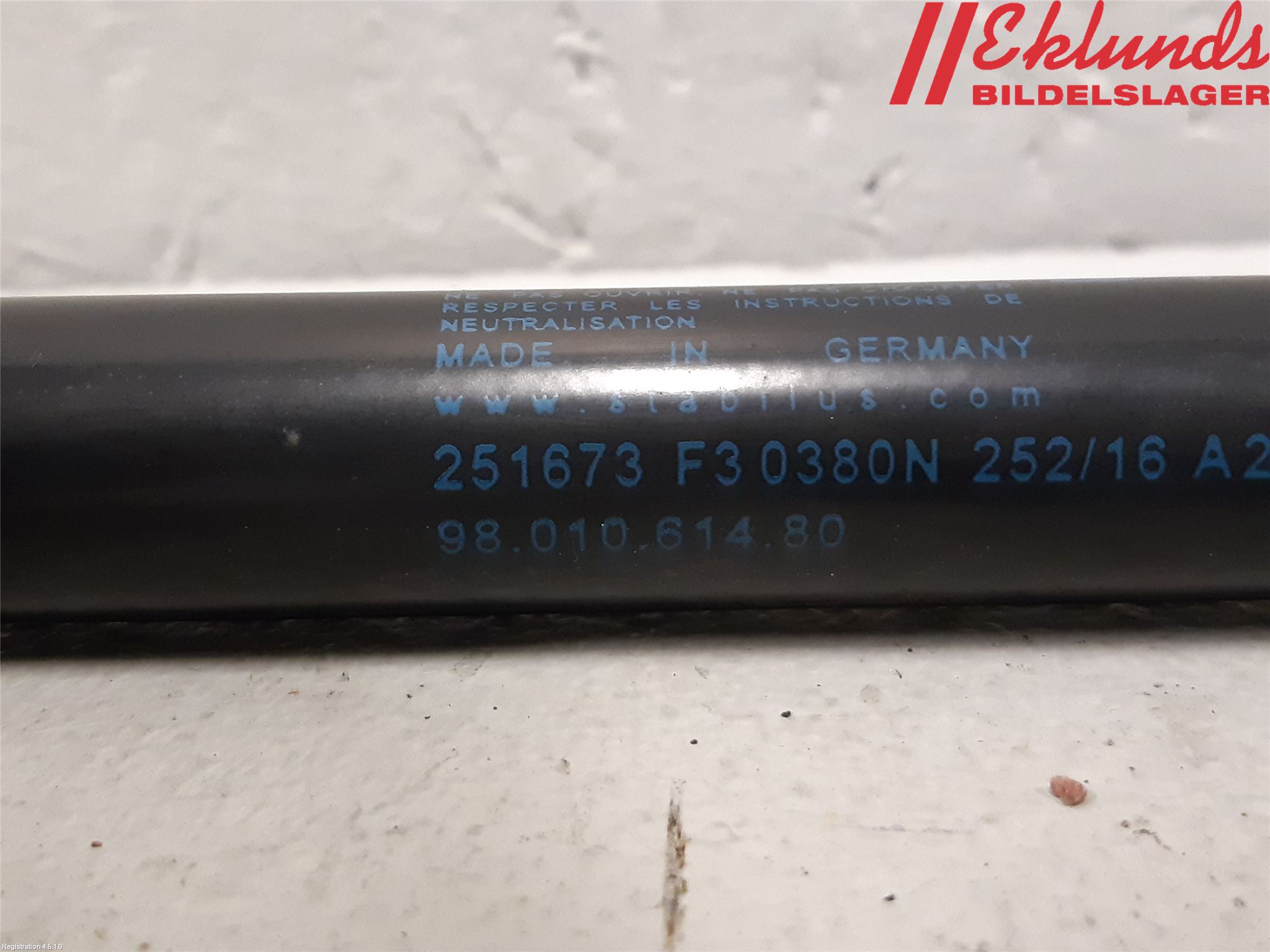 Citroen DS 4 CROSSBACK 16-18 Gasfjäder Baklucka