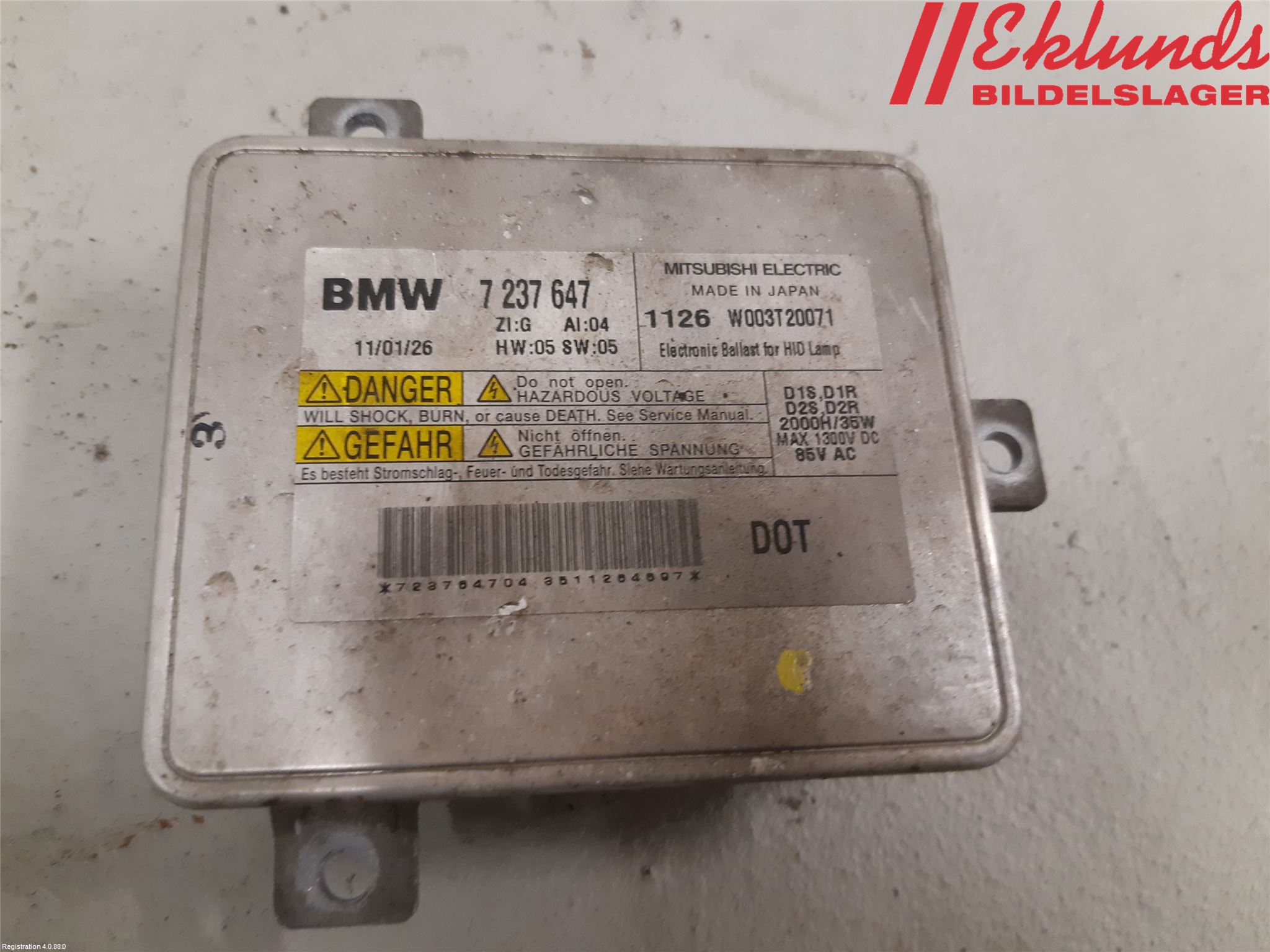 BMW 5 F10/F11/F18 09-17 Styrenhet Strålkastare