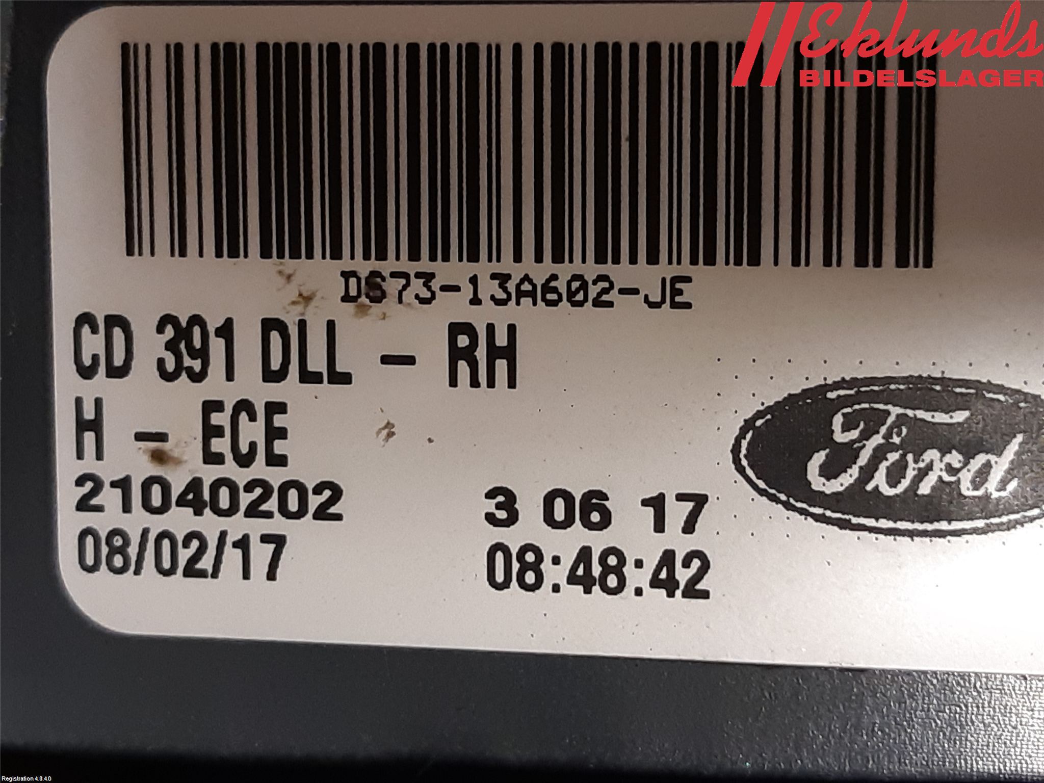 Ford MONDEO 15-22 Bakljus Lucka Hö