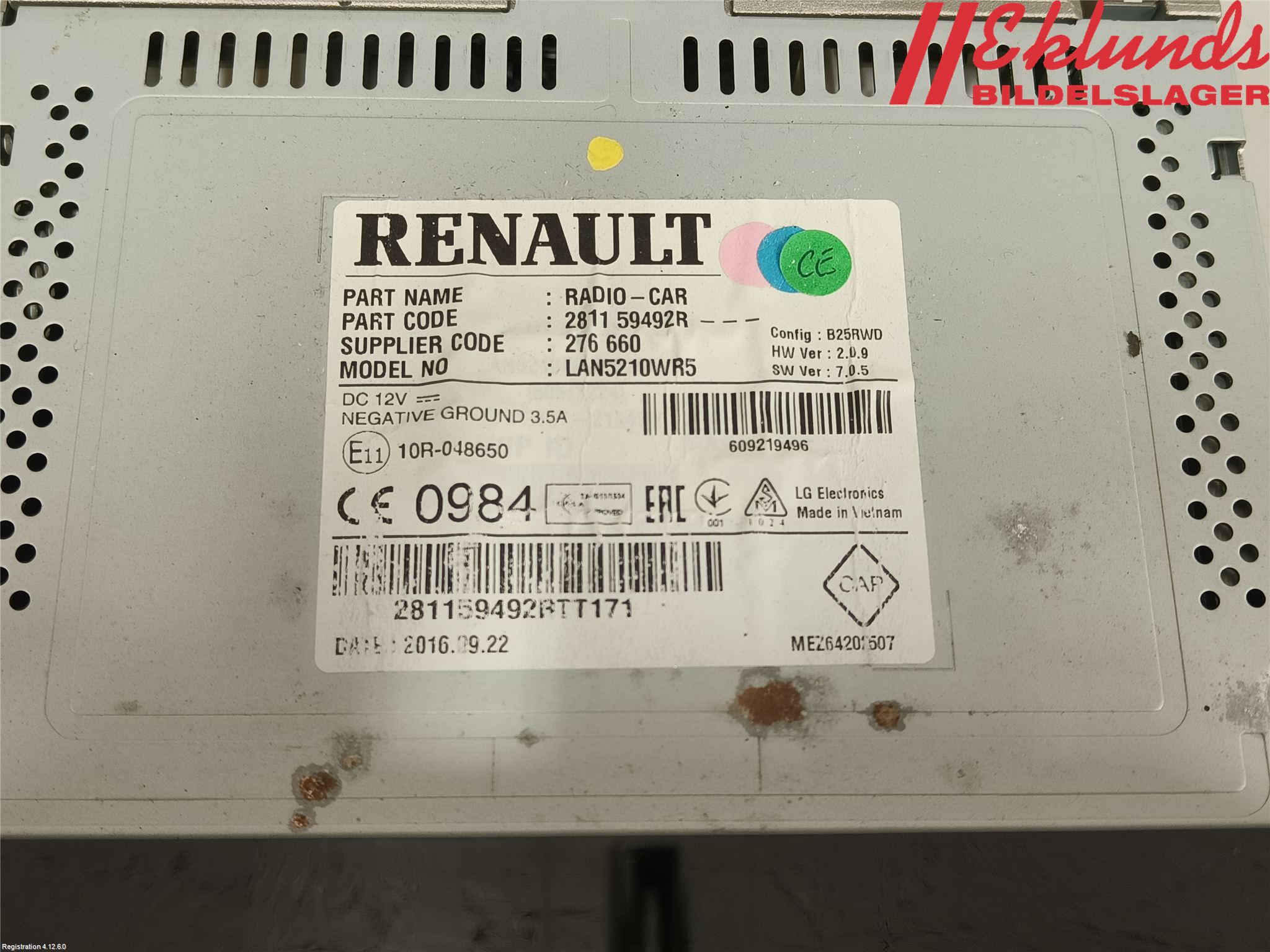 Renault CLIO IV 16-19 Cd Radio - Multimediapanel