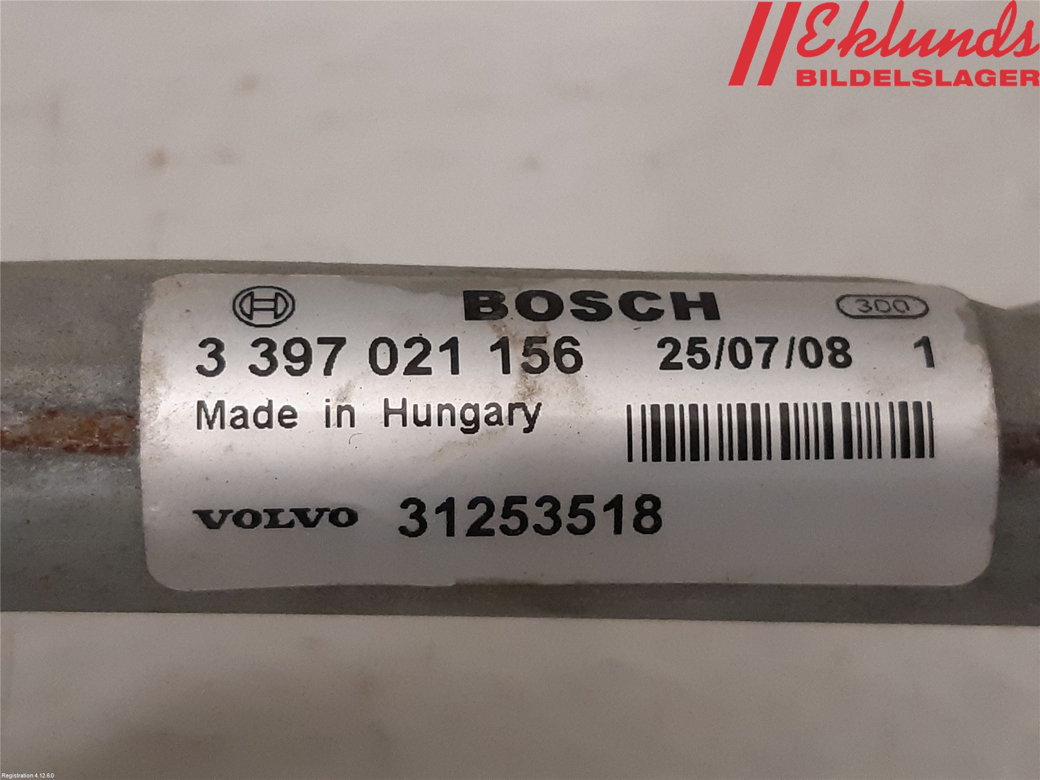 Volvo S40 08-12 Torkarmotor Vindruta