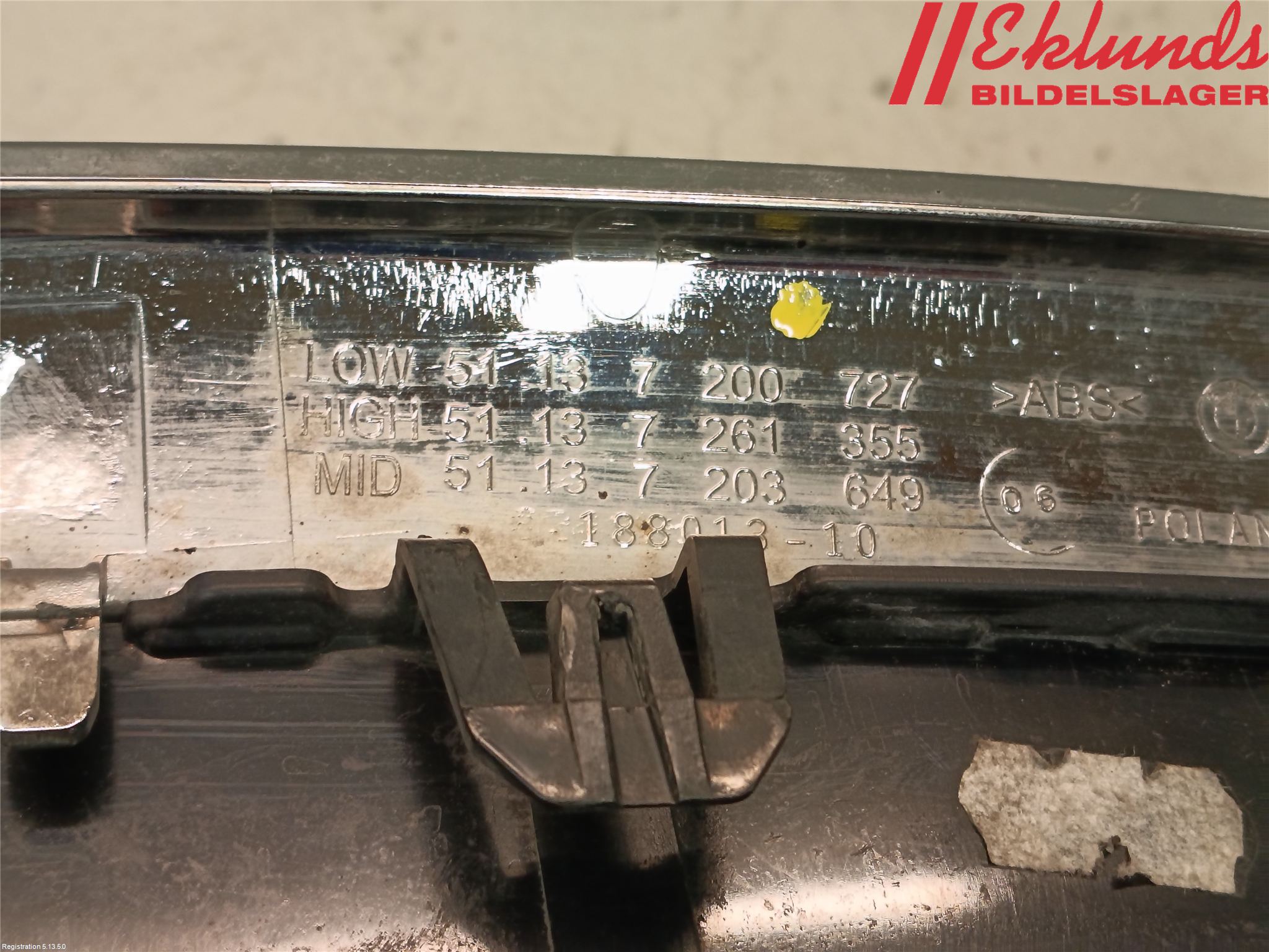 BMW 5 F10/F11/F18 09-17 Grilldel Vänster
