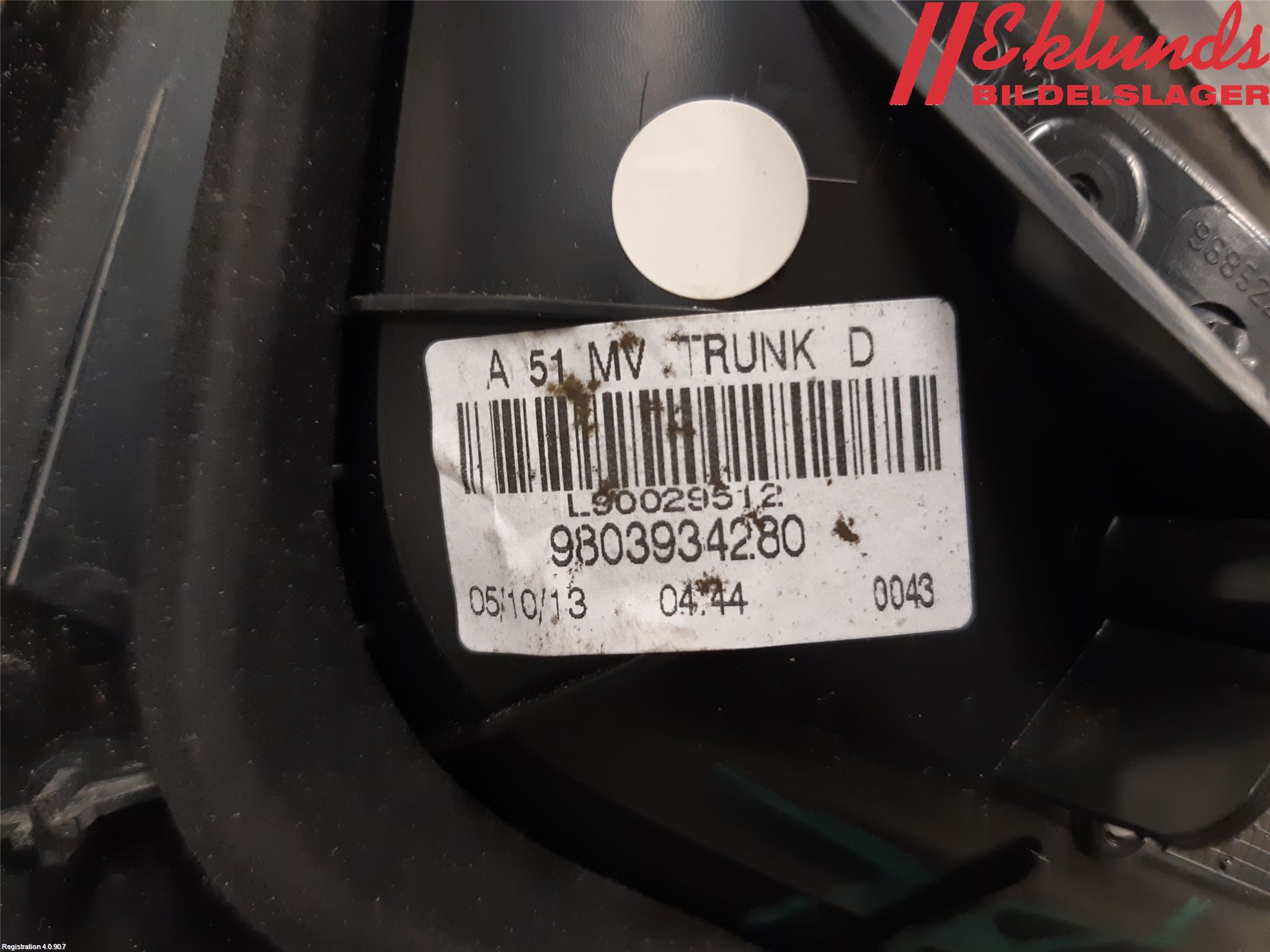 Citroen C3 10-17 Bakljus Lucka Hö