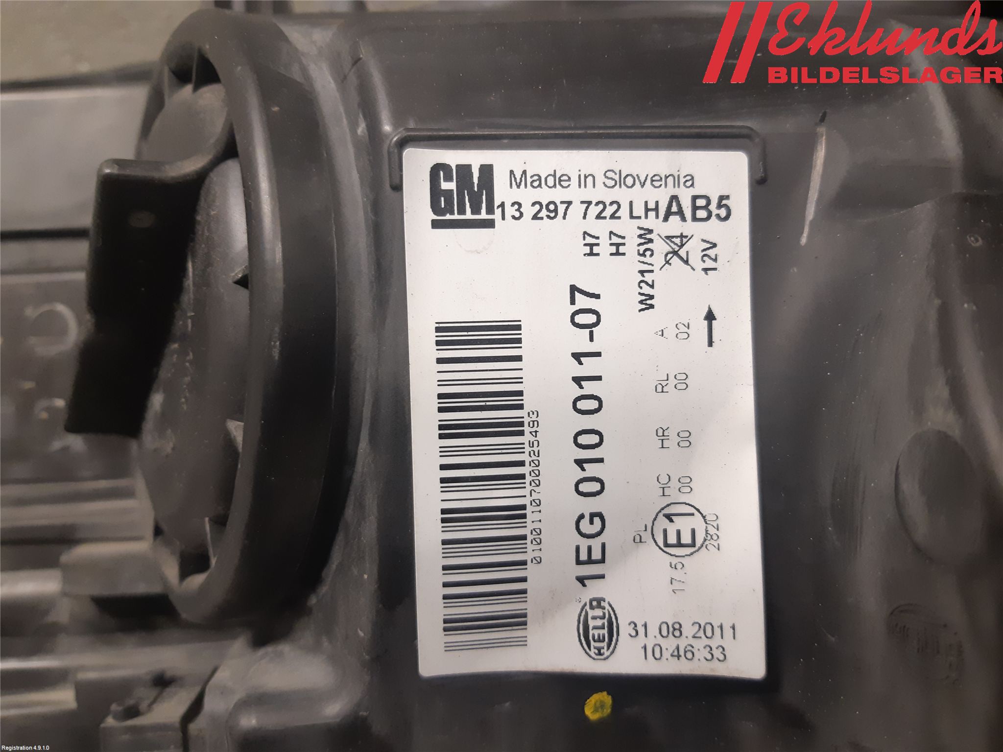 Opel ASTRA J 10-15 Strålkastare Vänster