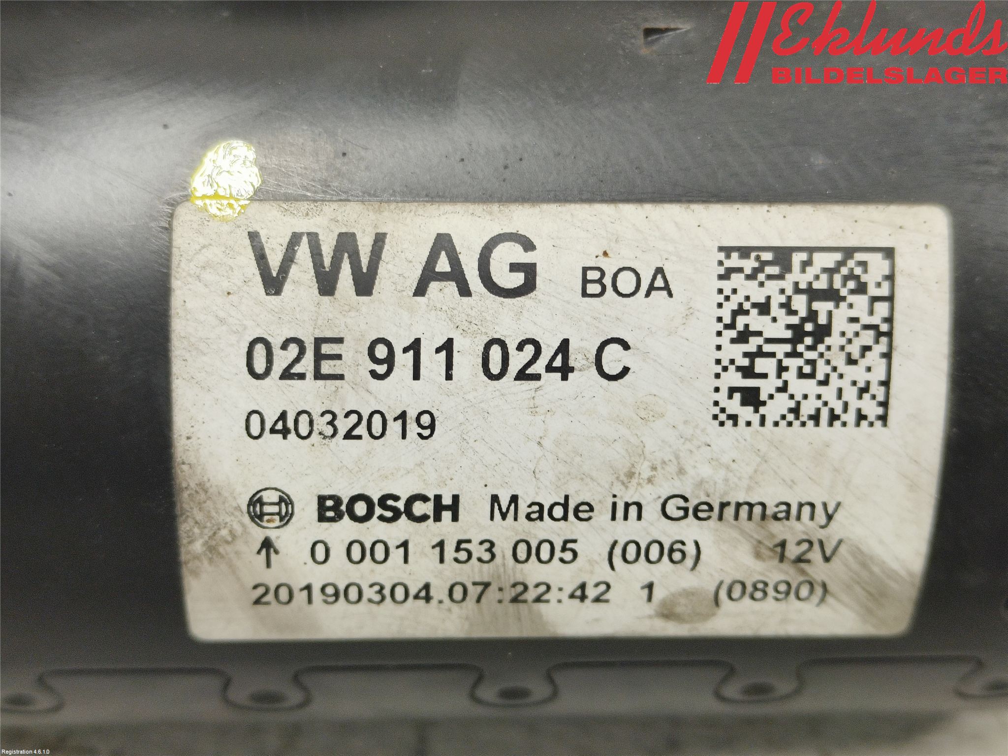 Volkswagen VW CADDY 16-20 Startmotor Diesel