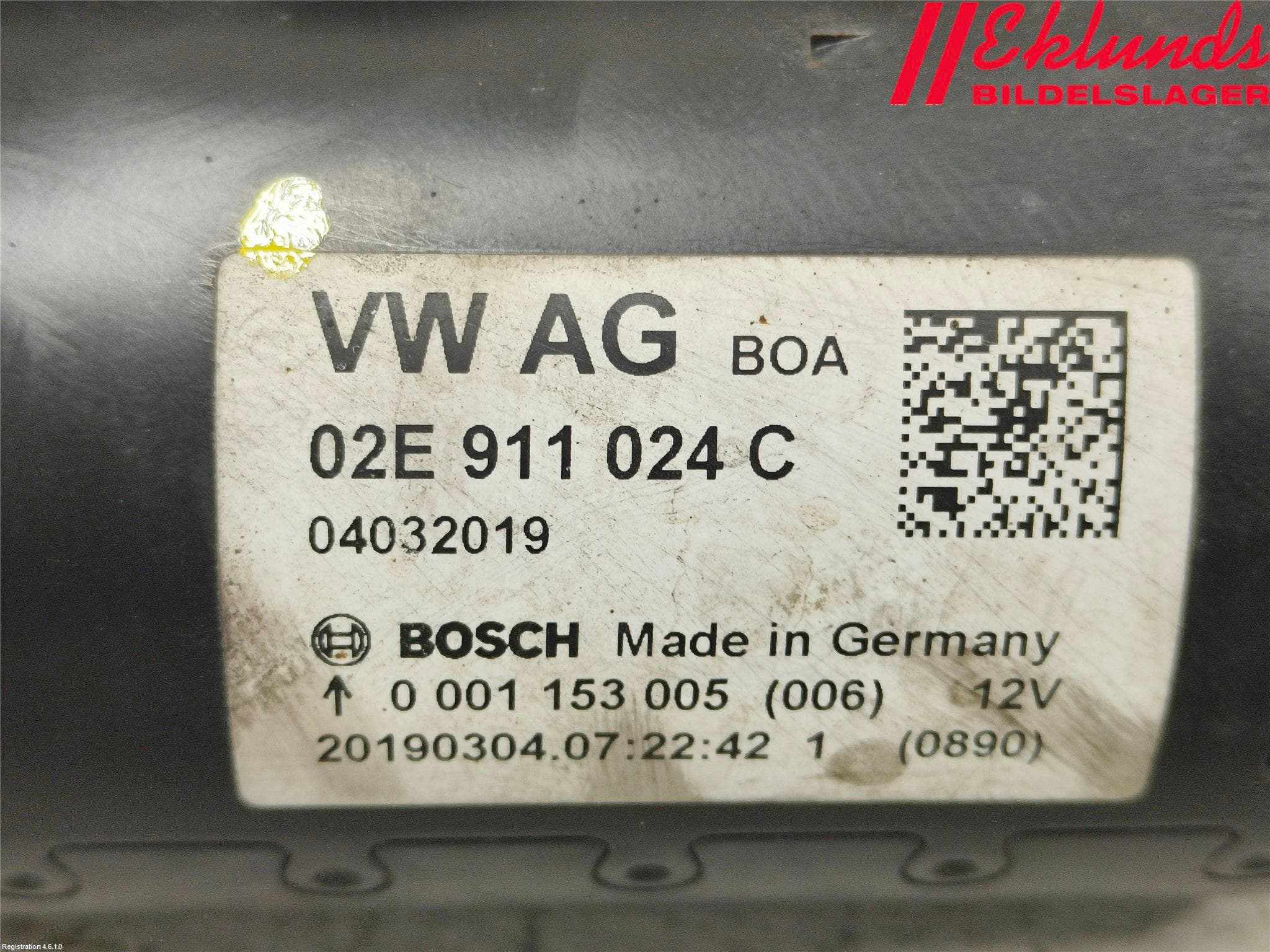 Volkswagen VW CADDY 16-20 Startmotor Diesel