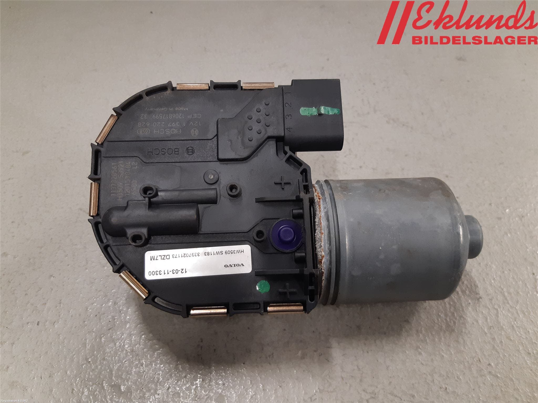 Volvo V60 11-13 Torkarmotor Vindruta