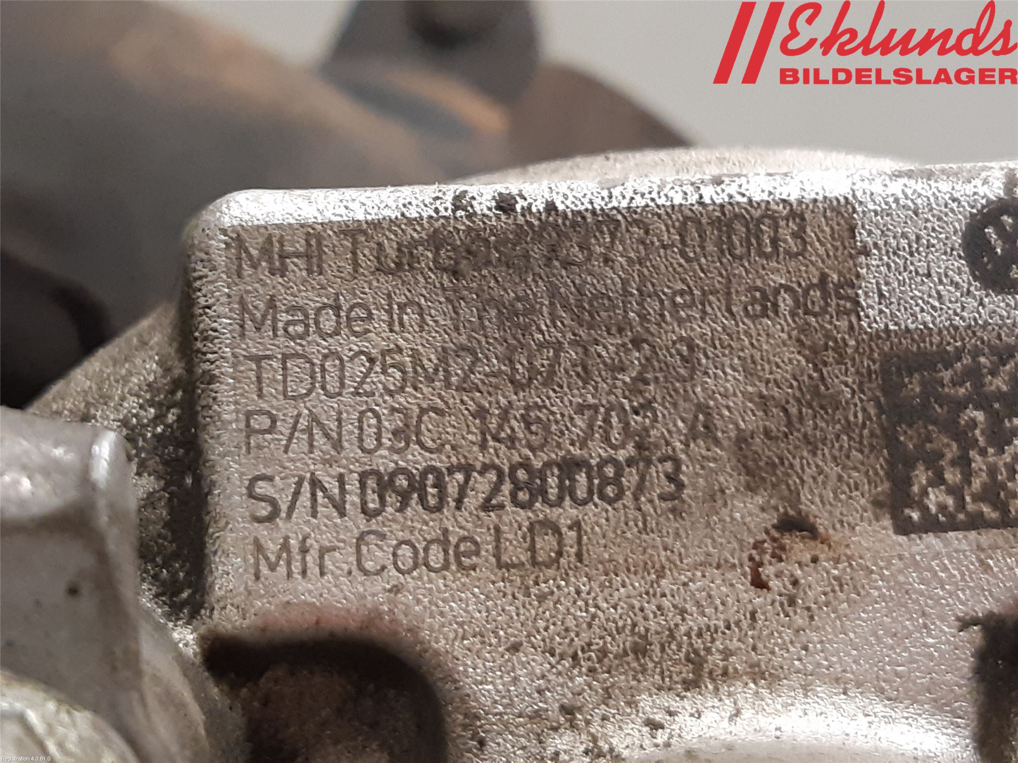 Volkswagen VW GOLF VI 09-13 Turboaggregat