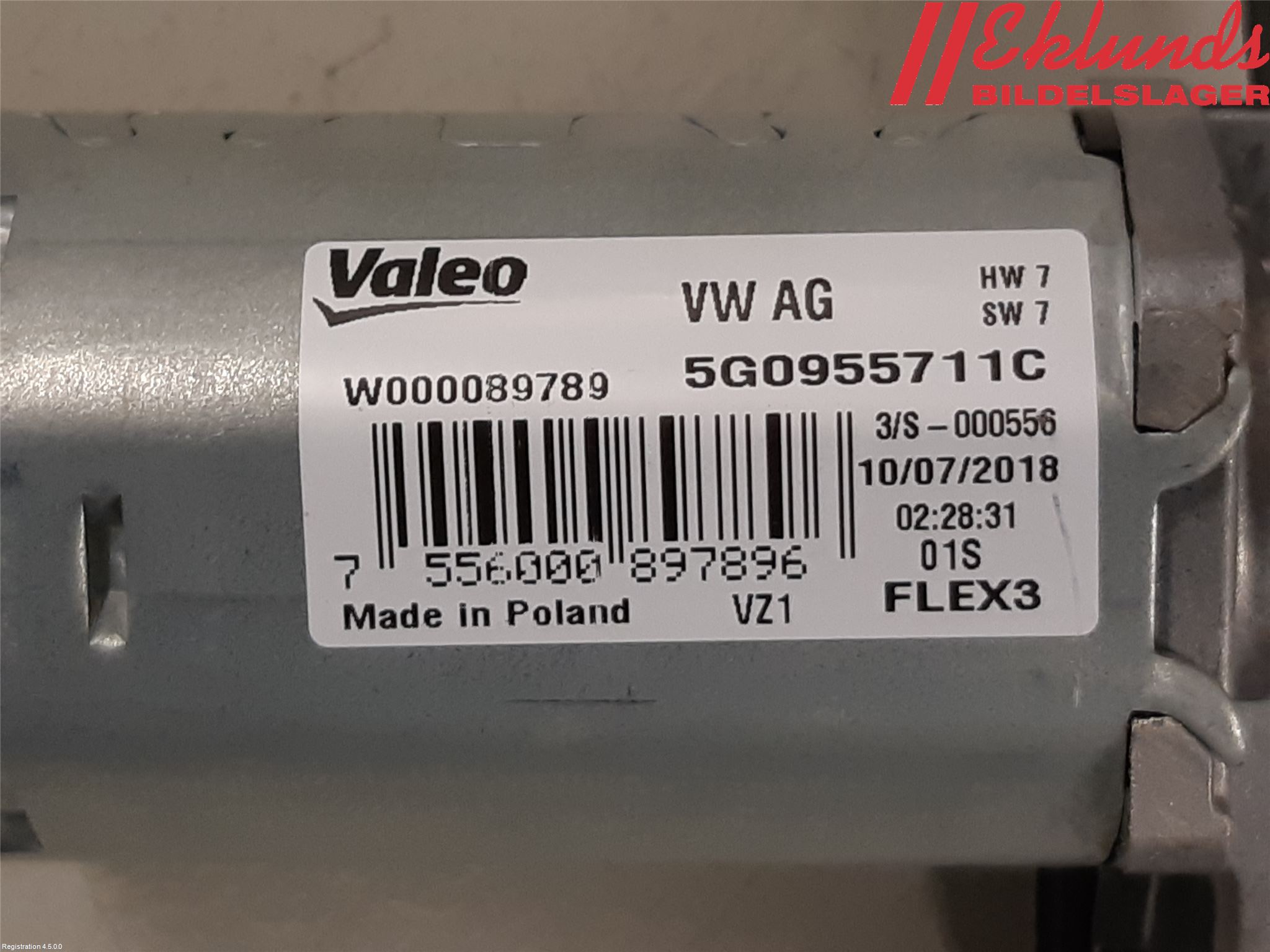 Volkswagen VW PASSAT 15-19 Torkarmotor Baklucka