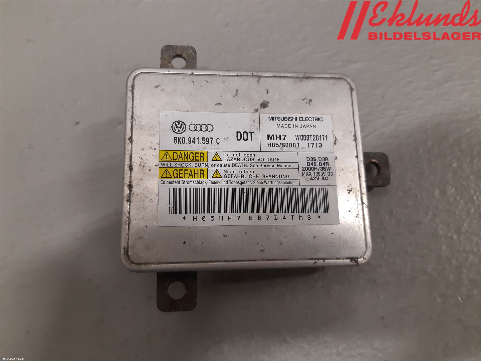 Audi A4/S4 08-11 Styrenhet Strålkastare