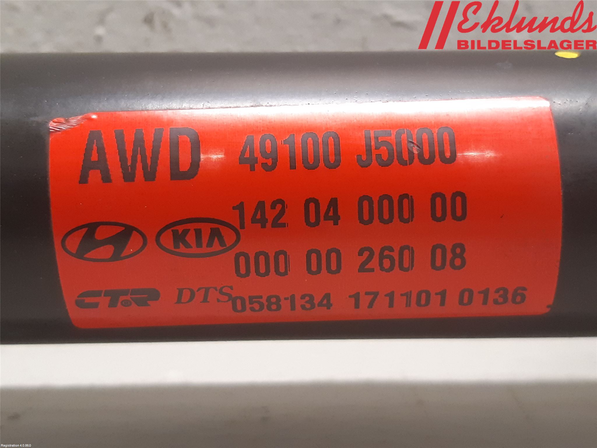 Kia STINGER 18- Mellanaxel Främre 4Wd