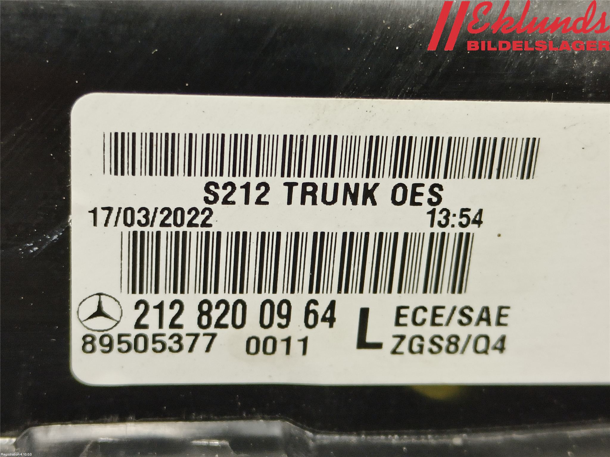 Mercedes-Benz MB E-KLASS (W212) 09-16 Bakljus Lucka Vä
