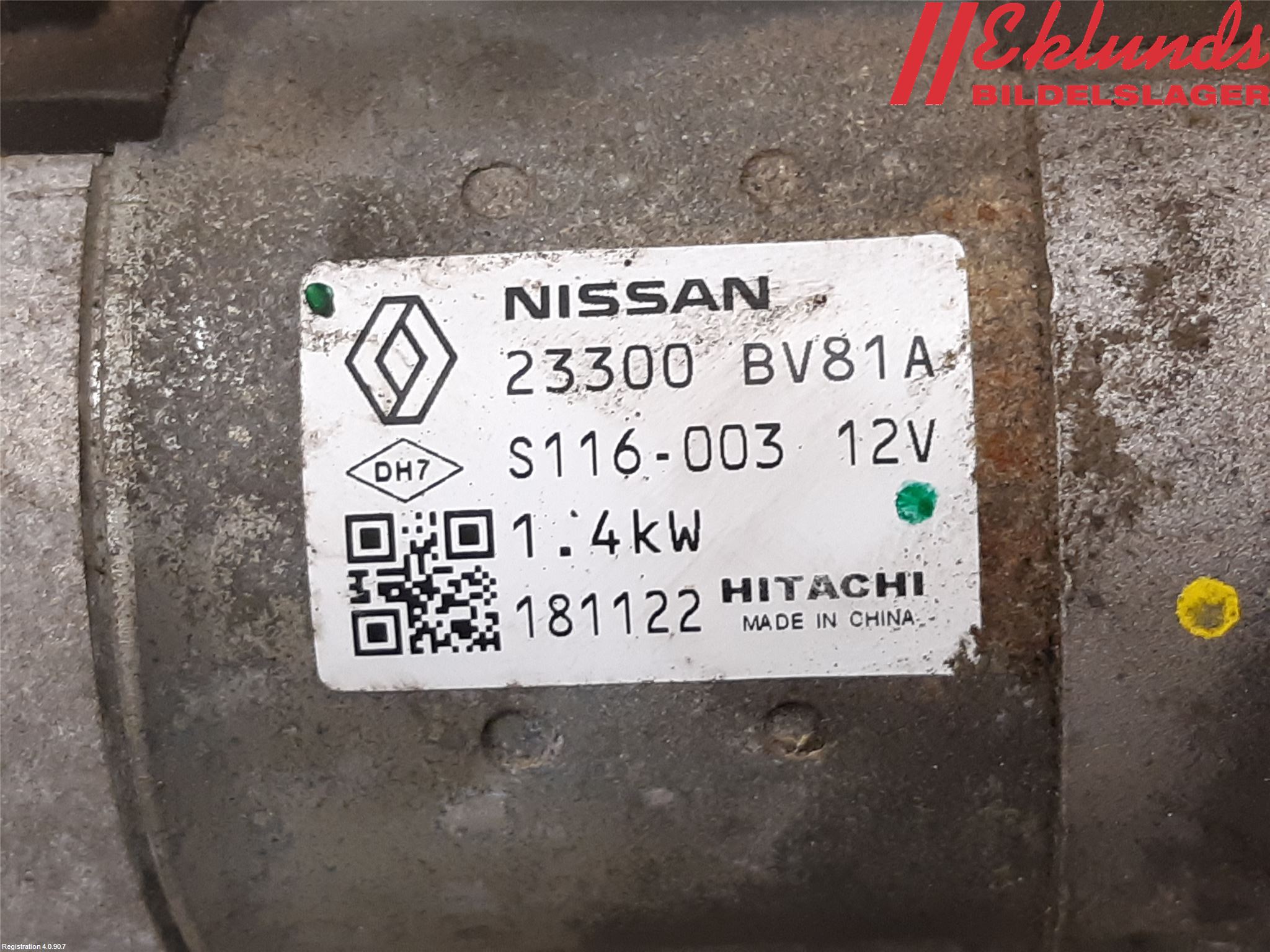 Renault TALISMAN 16-20 Startmotor