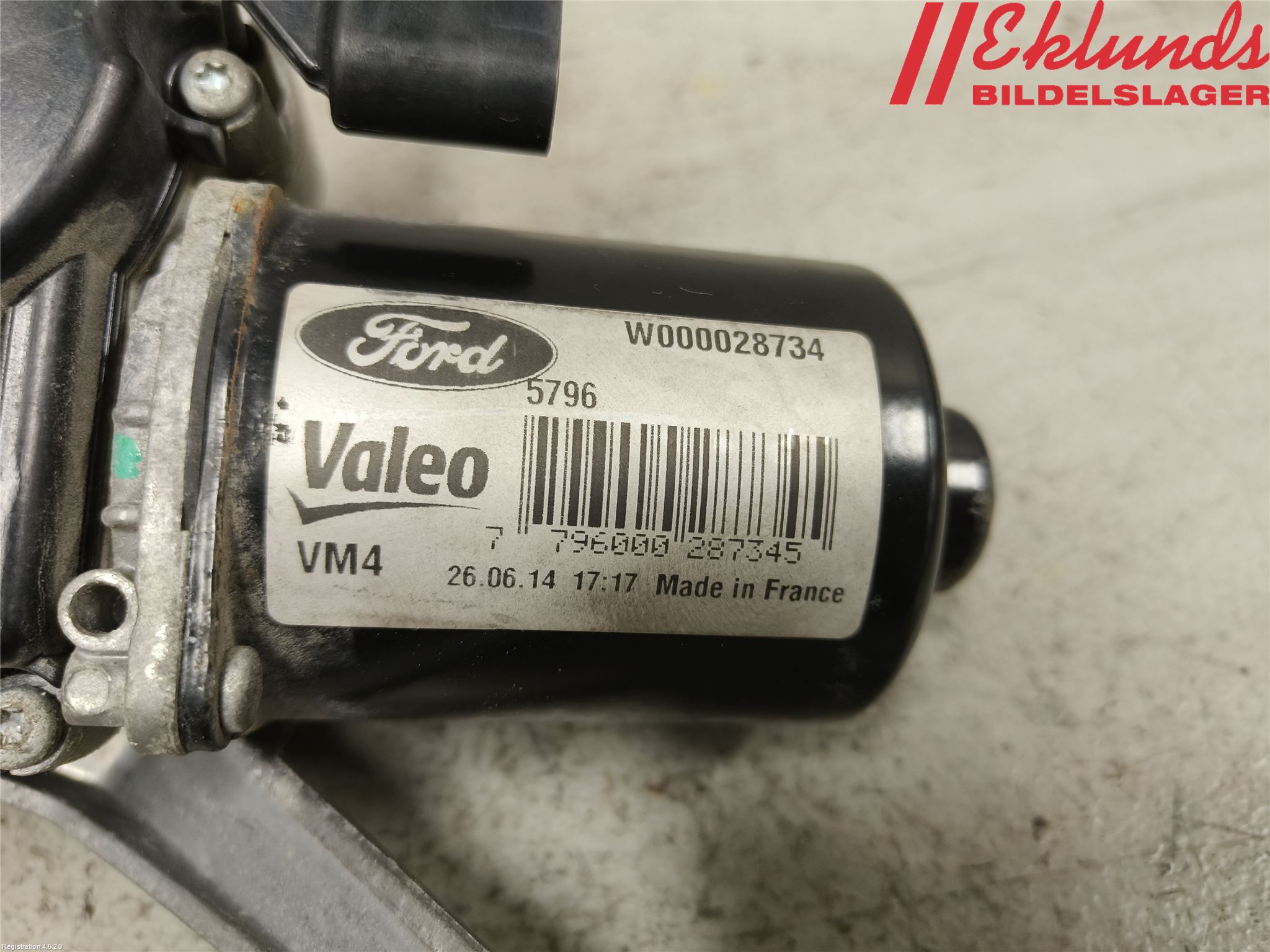Ford TRANSIT/TOURNEO CUSTOM 13-24 Torkarmotor Vindruta