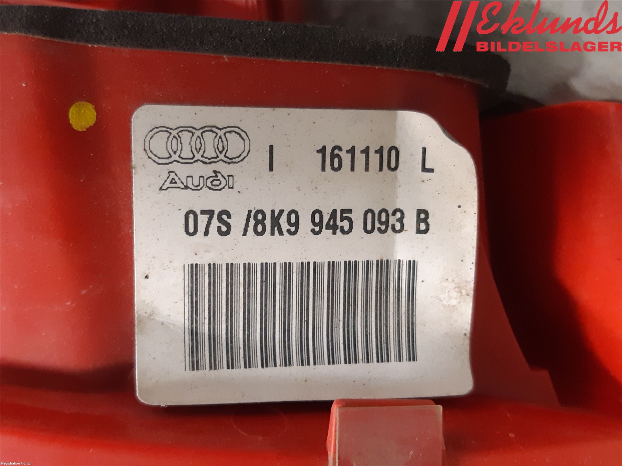 Audi A4/S4 08-11 Bakljus Lucka Vä