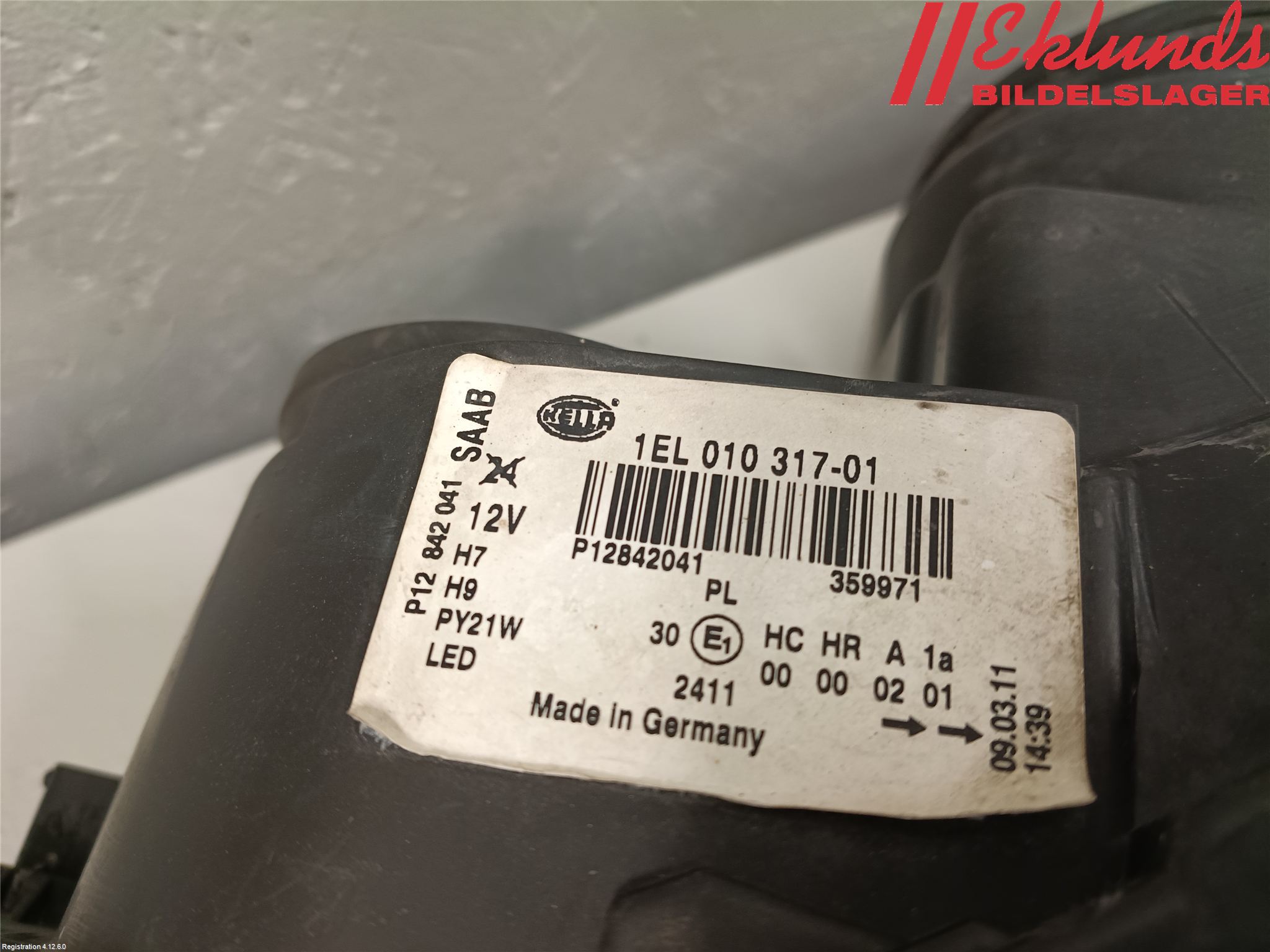 Saab 9-3 VER2/VER3 08-15 Strålkastare Vänster